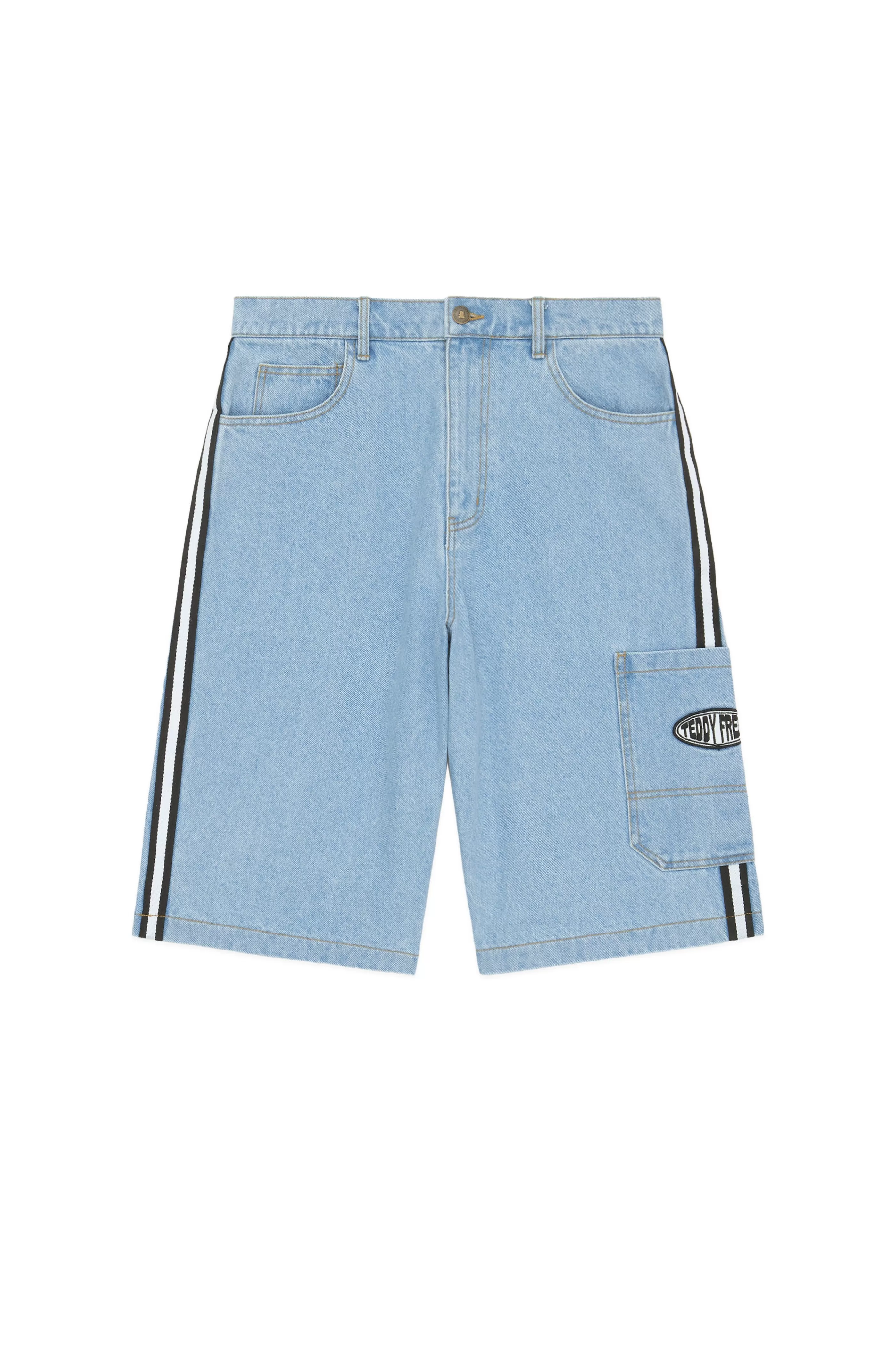 Teddy Fresh 90s Baggy Denim Shorts Blue Denim Online