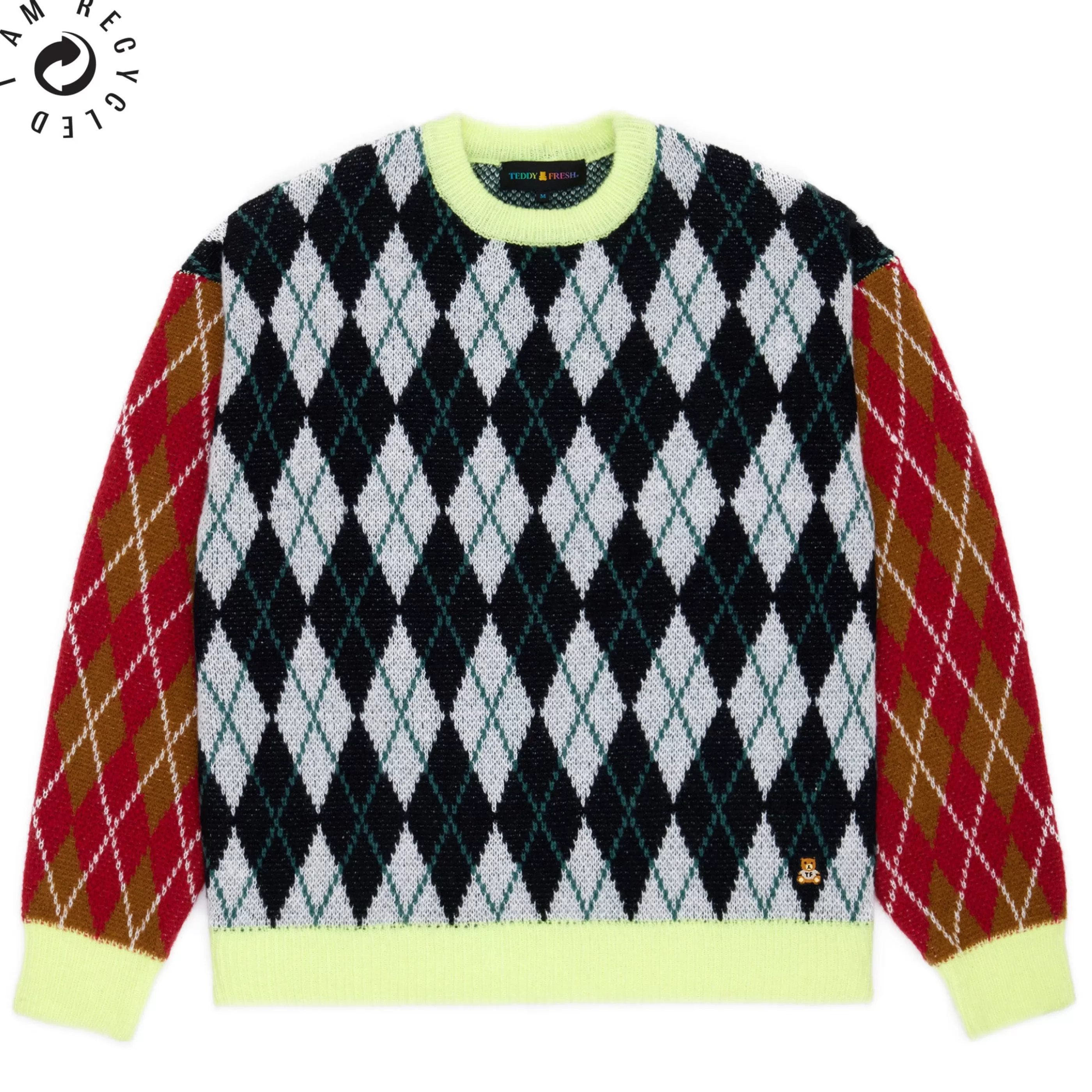 Teddy Fresh Argyle Block Sweater Outlet