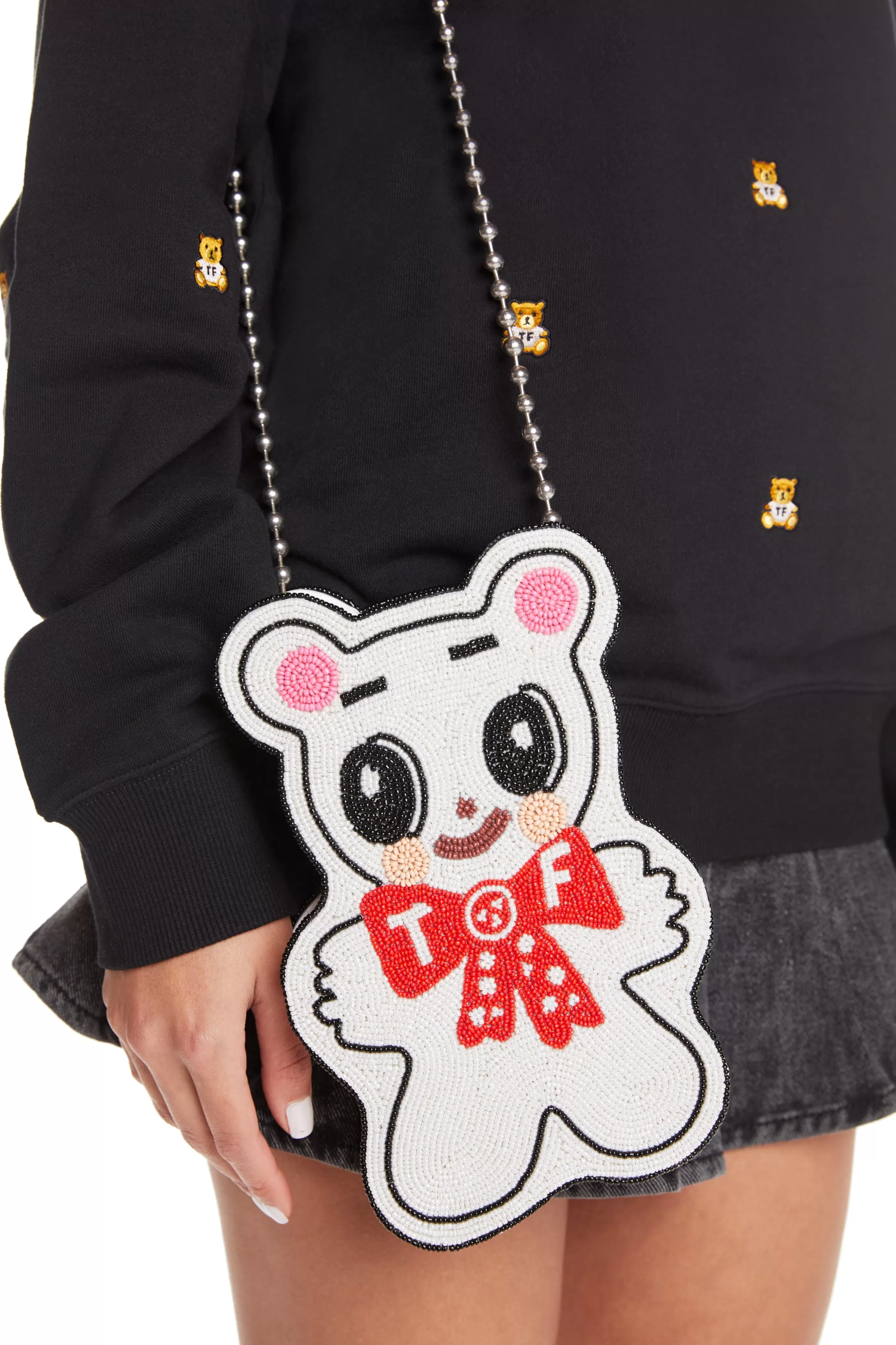 Teddy Fresh Beaded Bear Purse White Shop