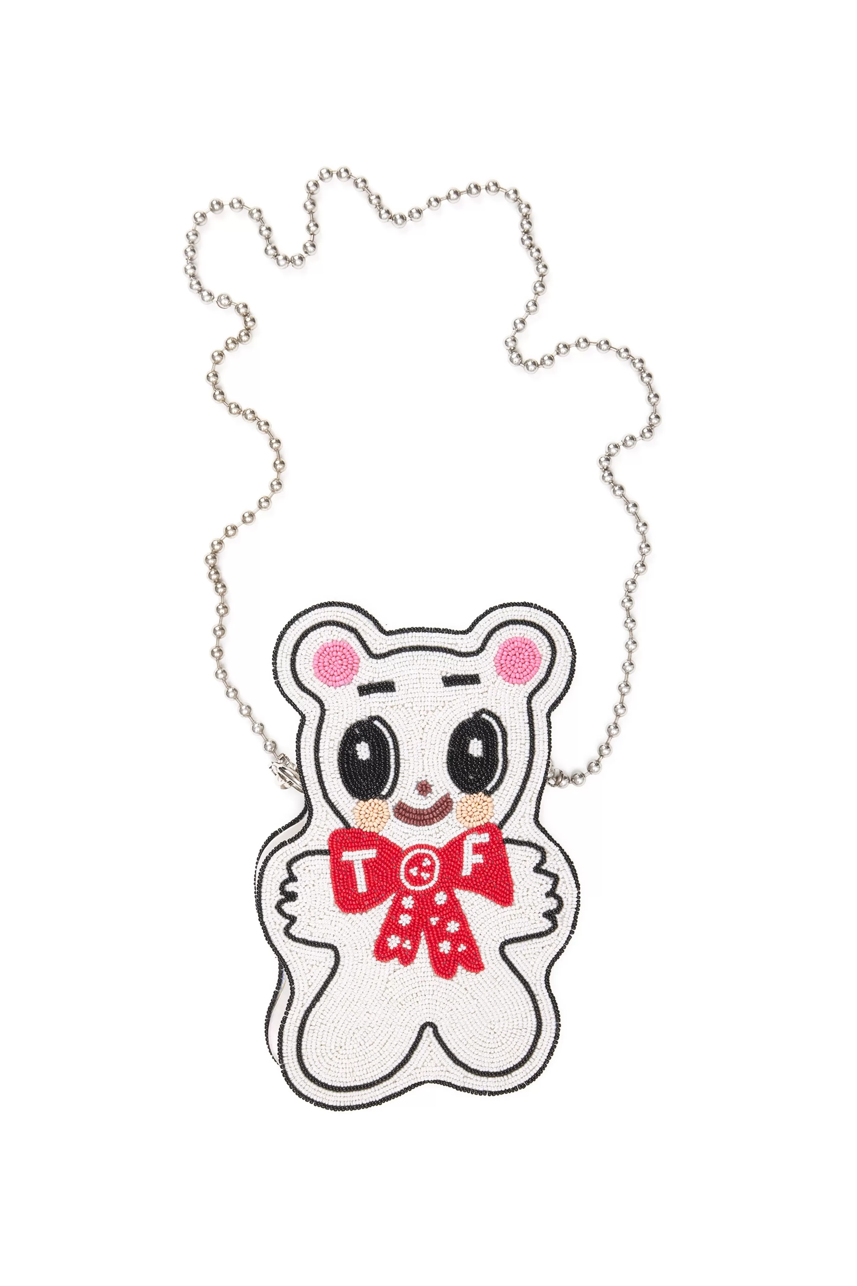 Teddy Fresh Beaded Bear Purse White Shop