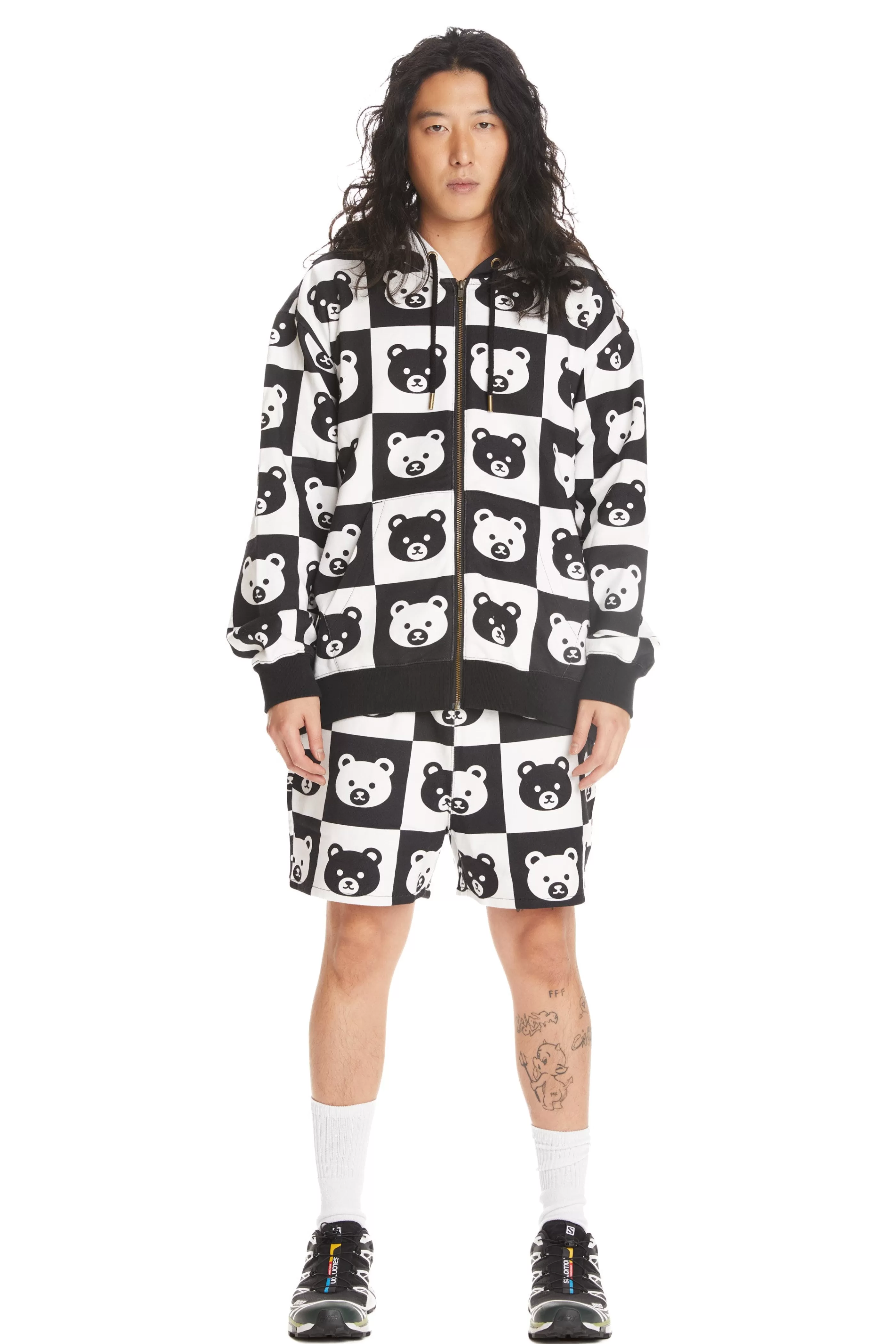 Teddy Fresh Bear Check Zip Hoodie Black Multi Online