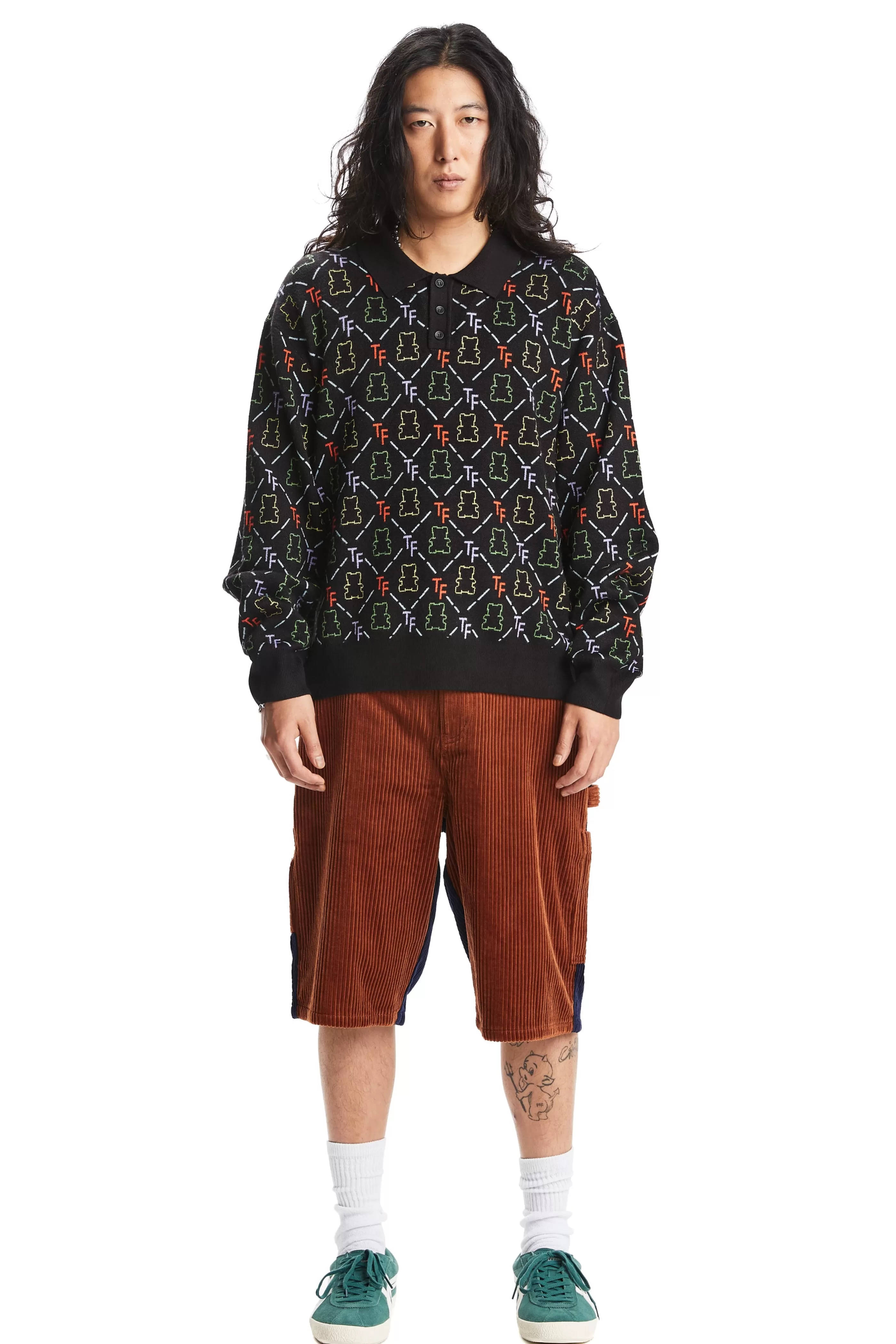 Teddy Fresh Bear Jacquard Polo Sweater Multi Outlet