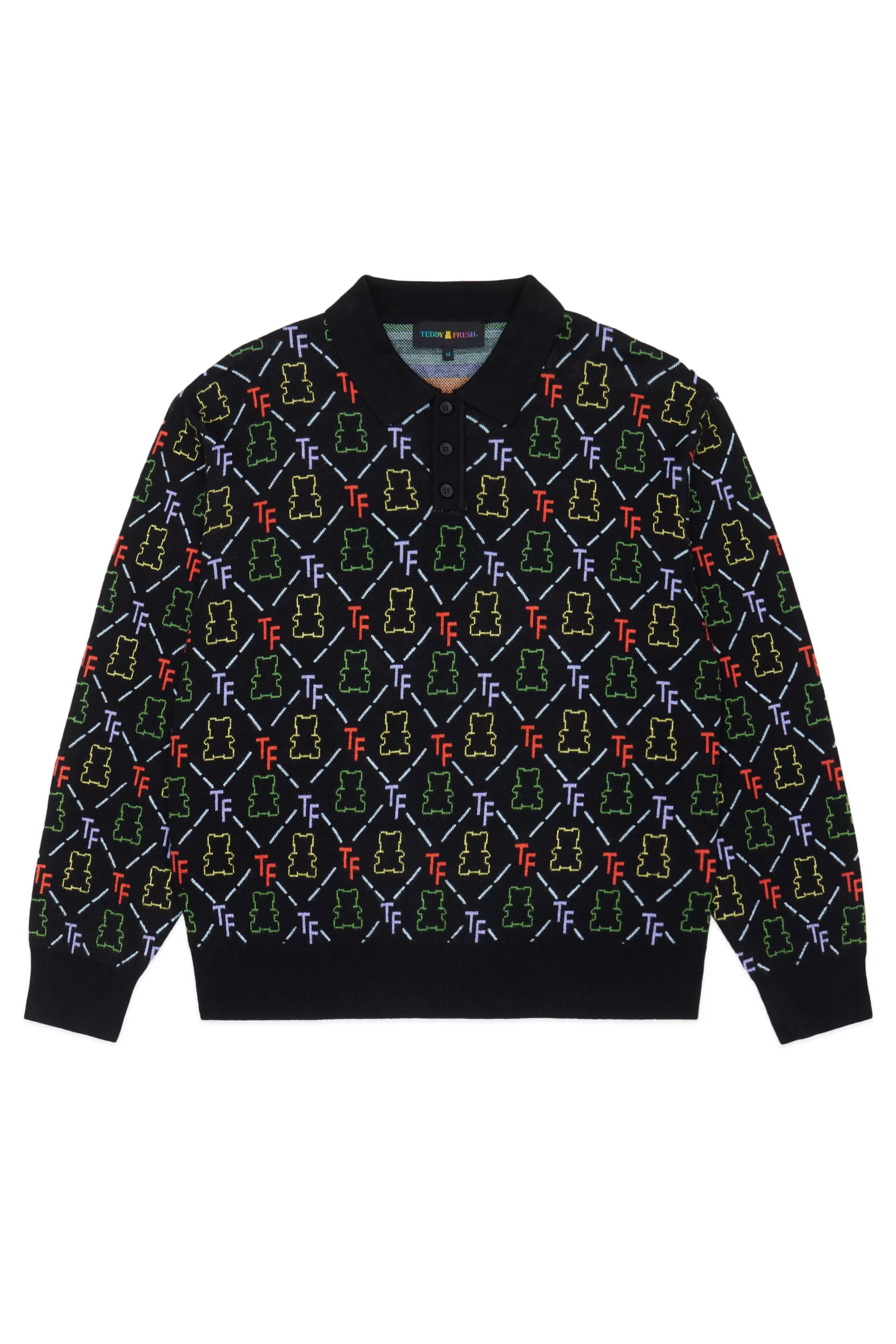 Teddy Fresh Bear Jacquard Polo Sweater Multi Outlet