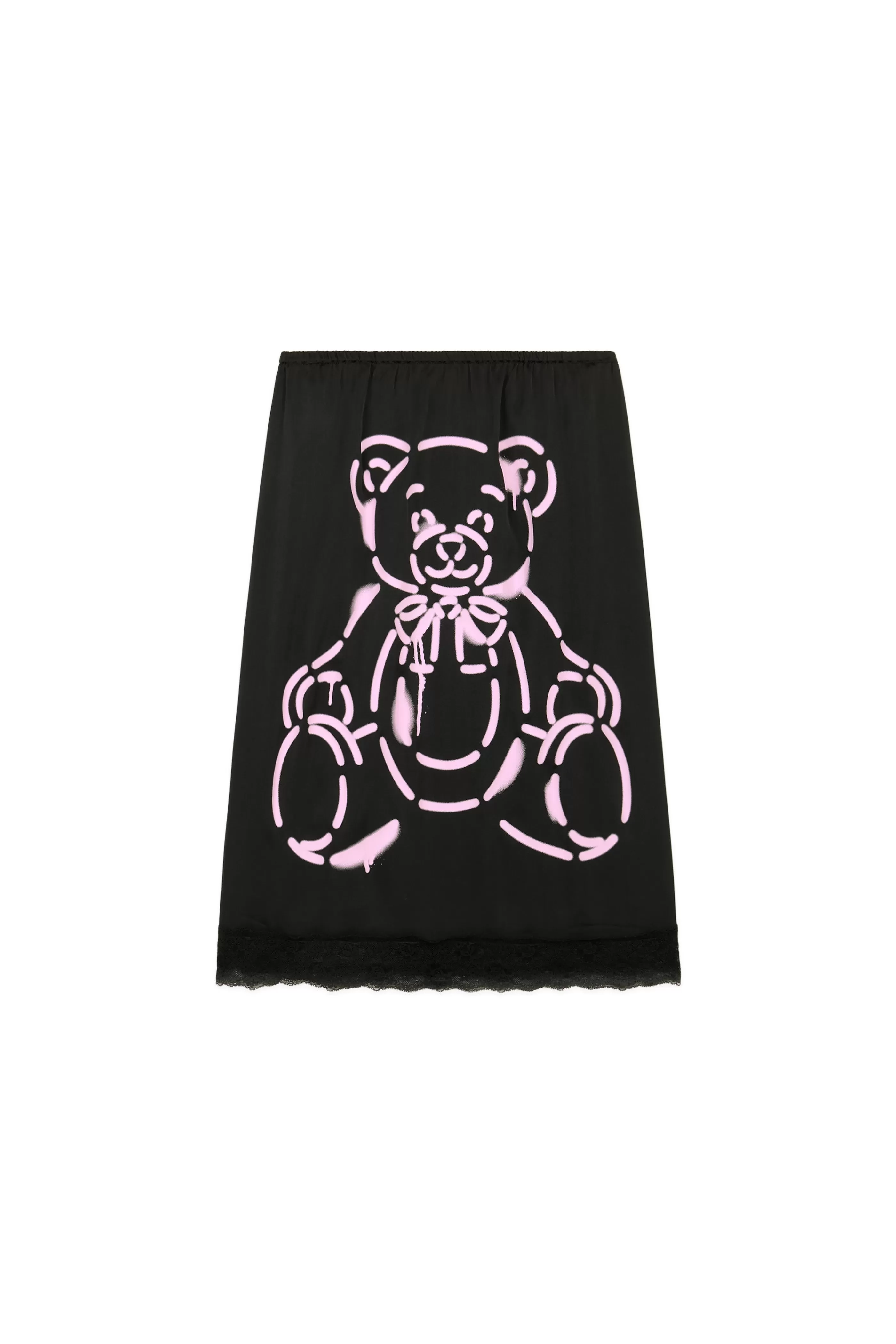 Teddy Fresh Bear Lace Satin Skirt Black Shop