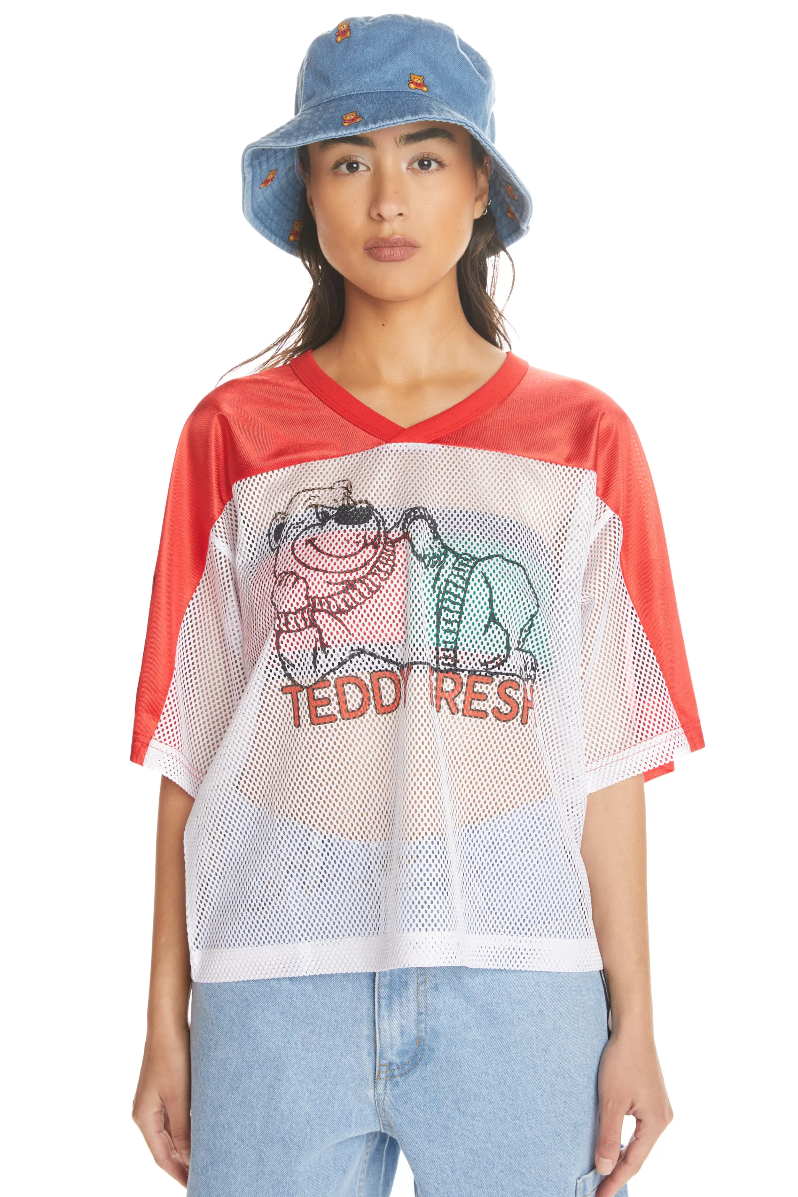 Teddy Fresh Boxy Bear Hockey Jersey White Multi Best