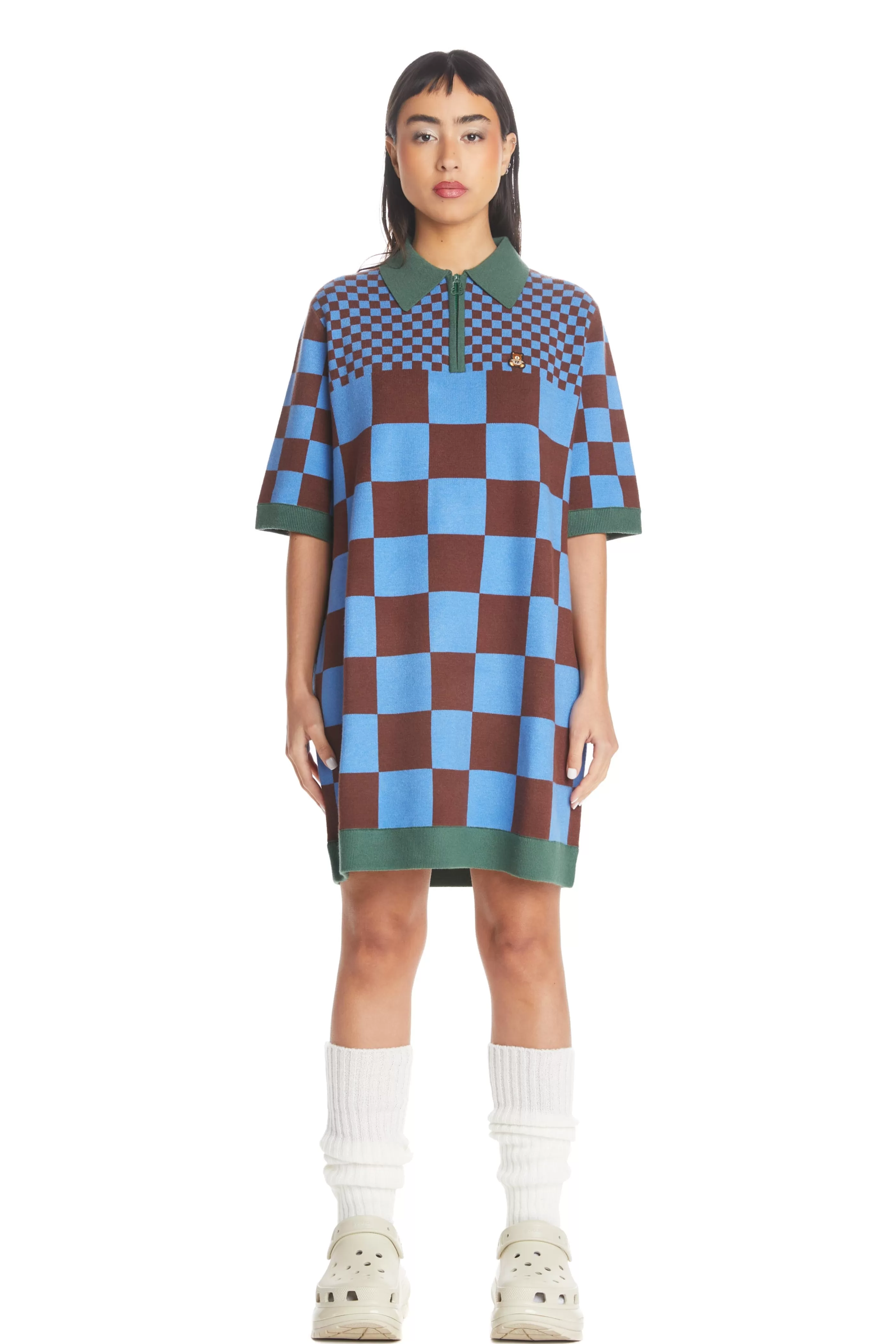 Teddy Fresh Check Clash Sweater Dress Multi Cheap