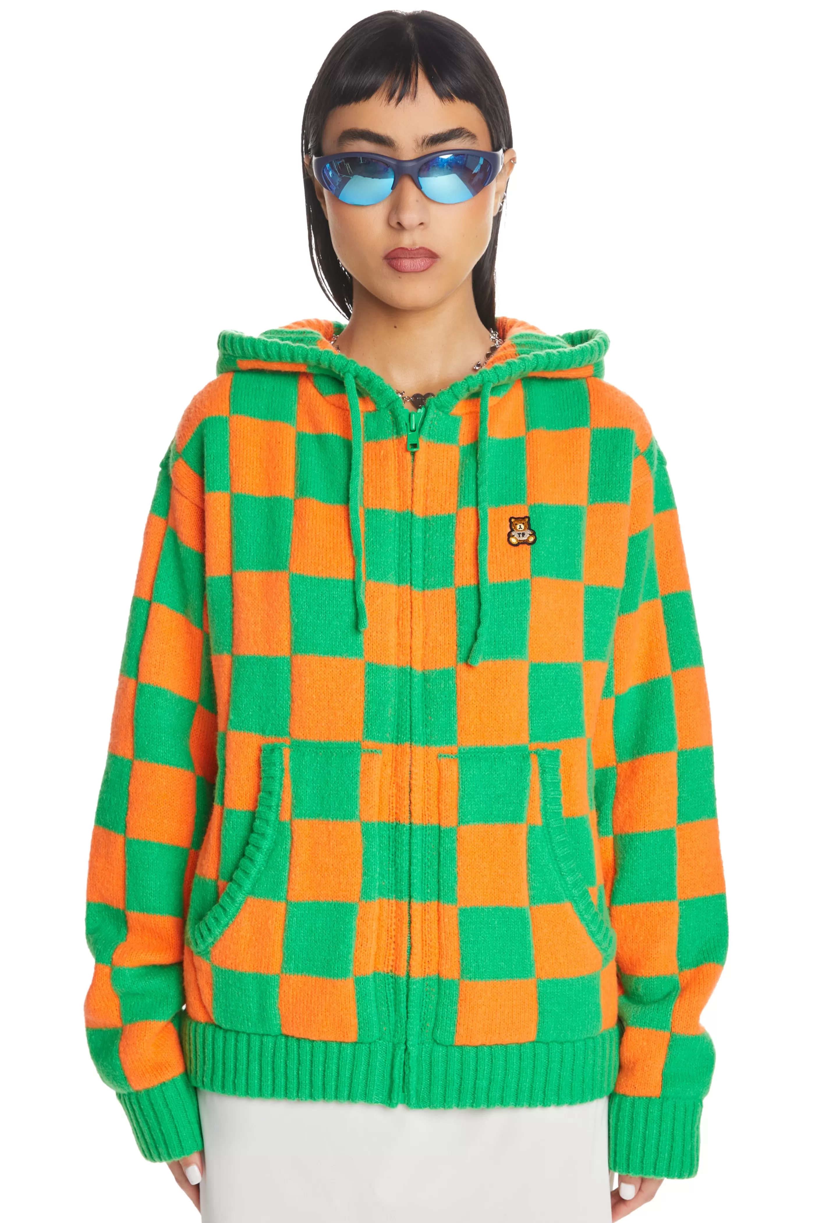 Teddy Fresh Check Knit Zip Hoodie Store