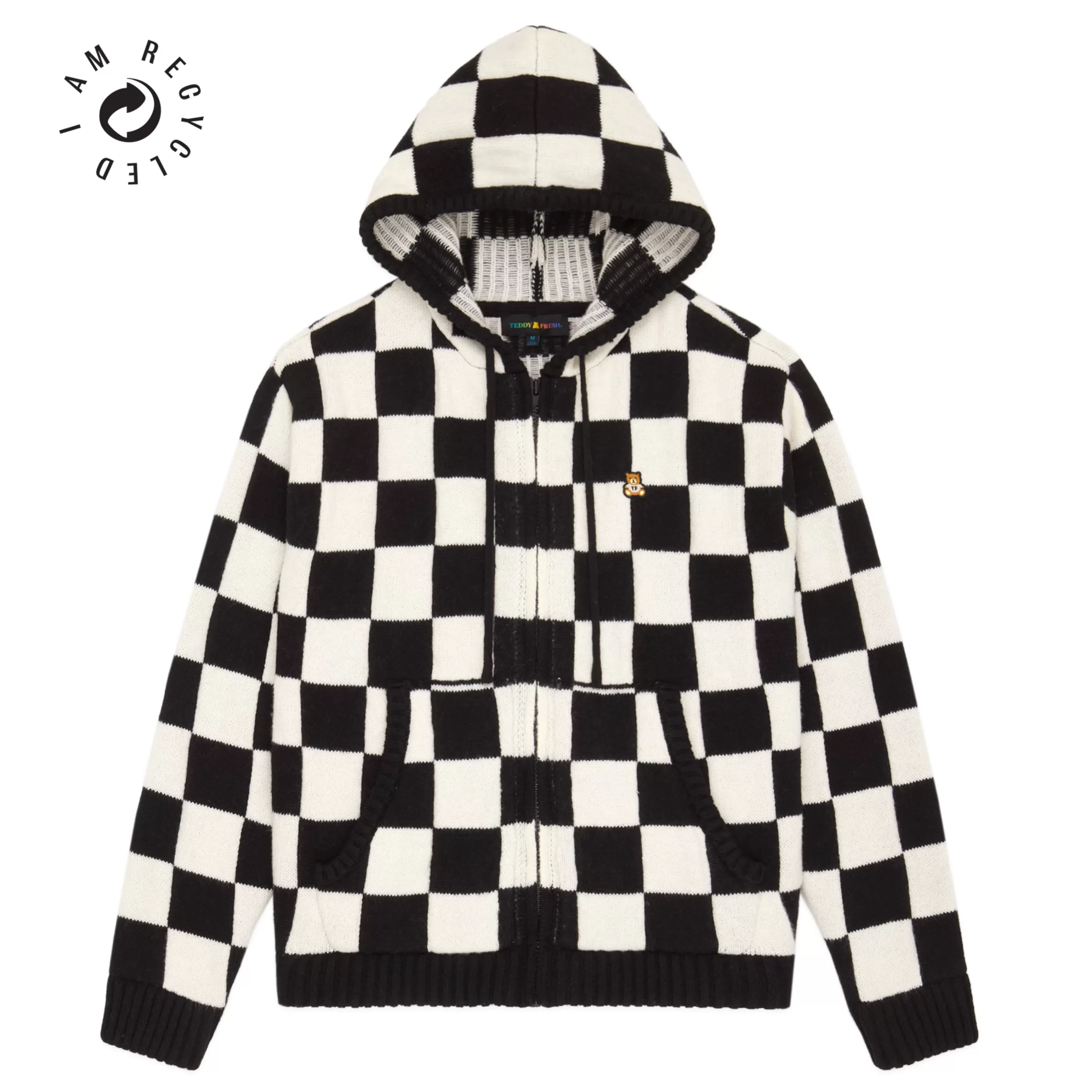 Teddy Fresh Check Knit Zip Hoodie Store