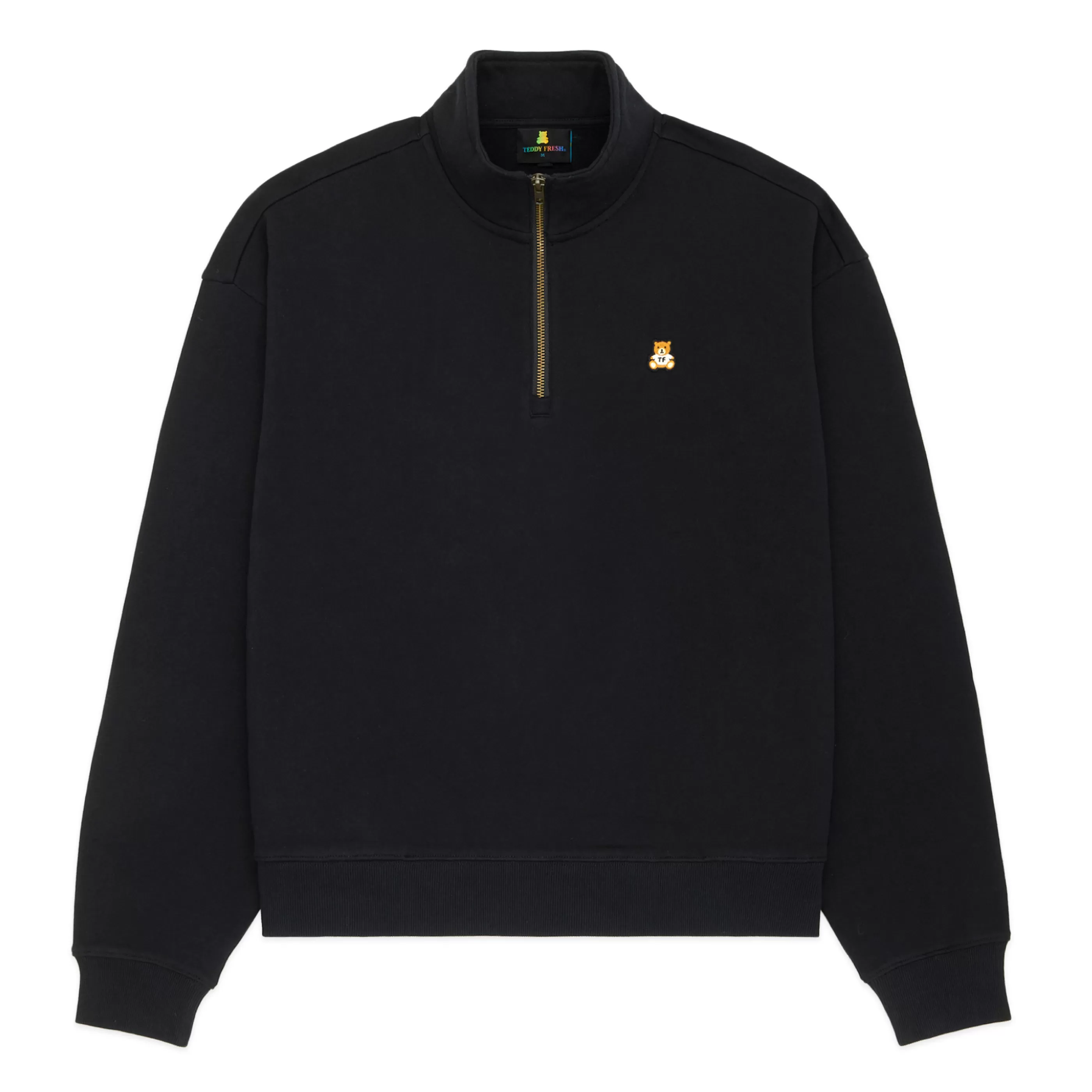 Teddy Fresh Classic Funnel Neck Zip Sweatshirt New