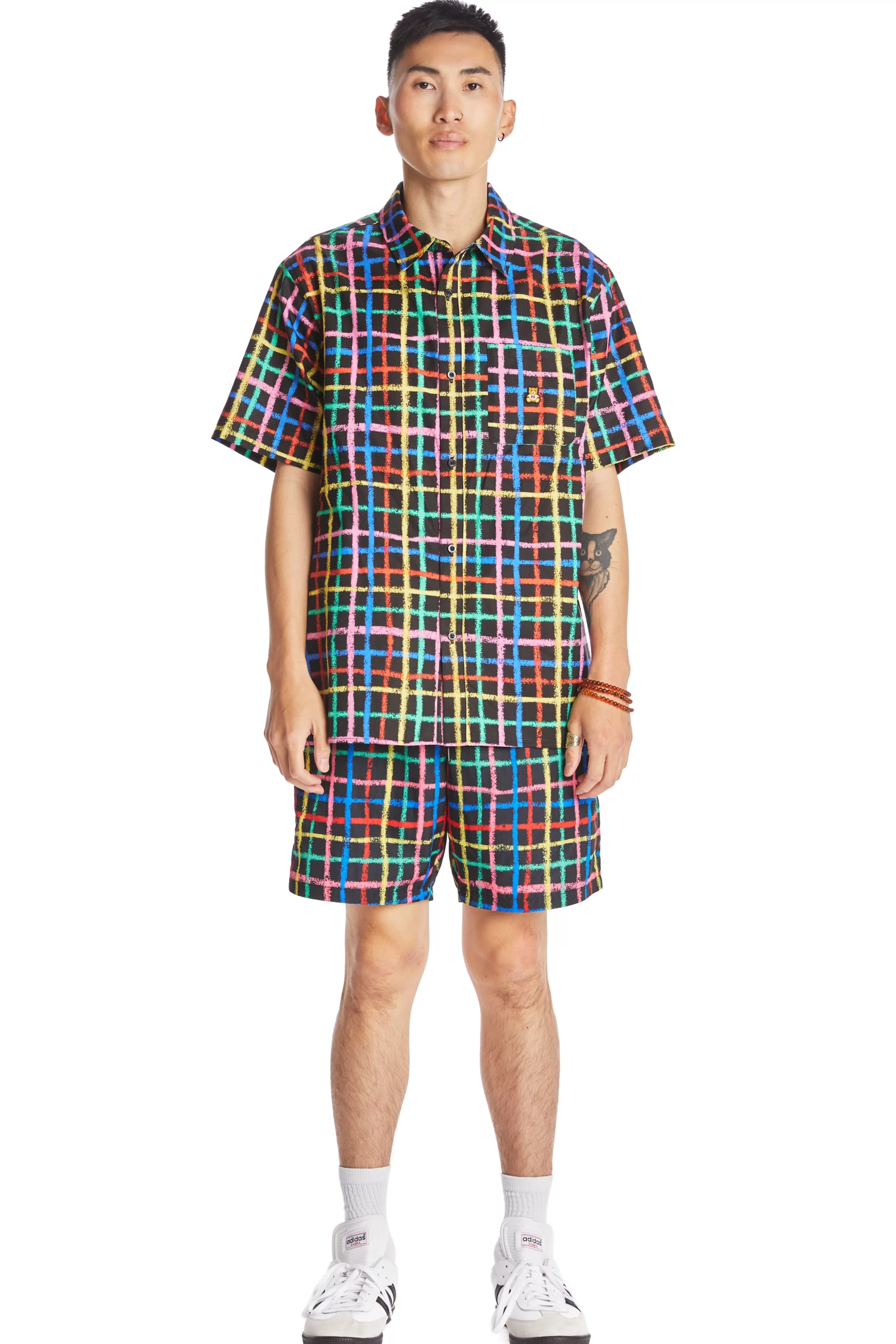 Teddy Fresh Crayon Checkered Camp Shirt Black Outlet