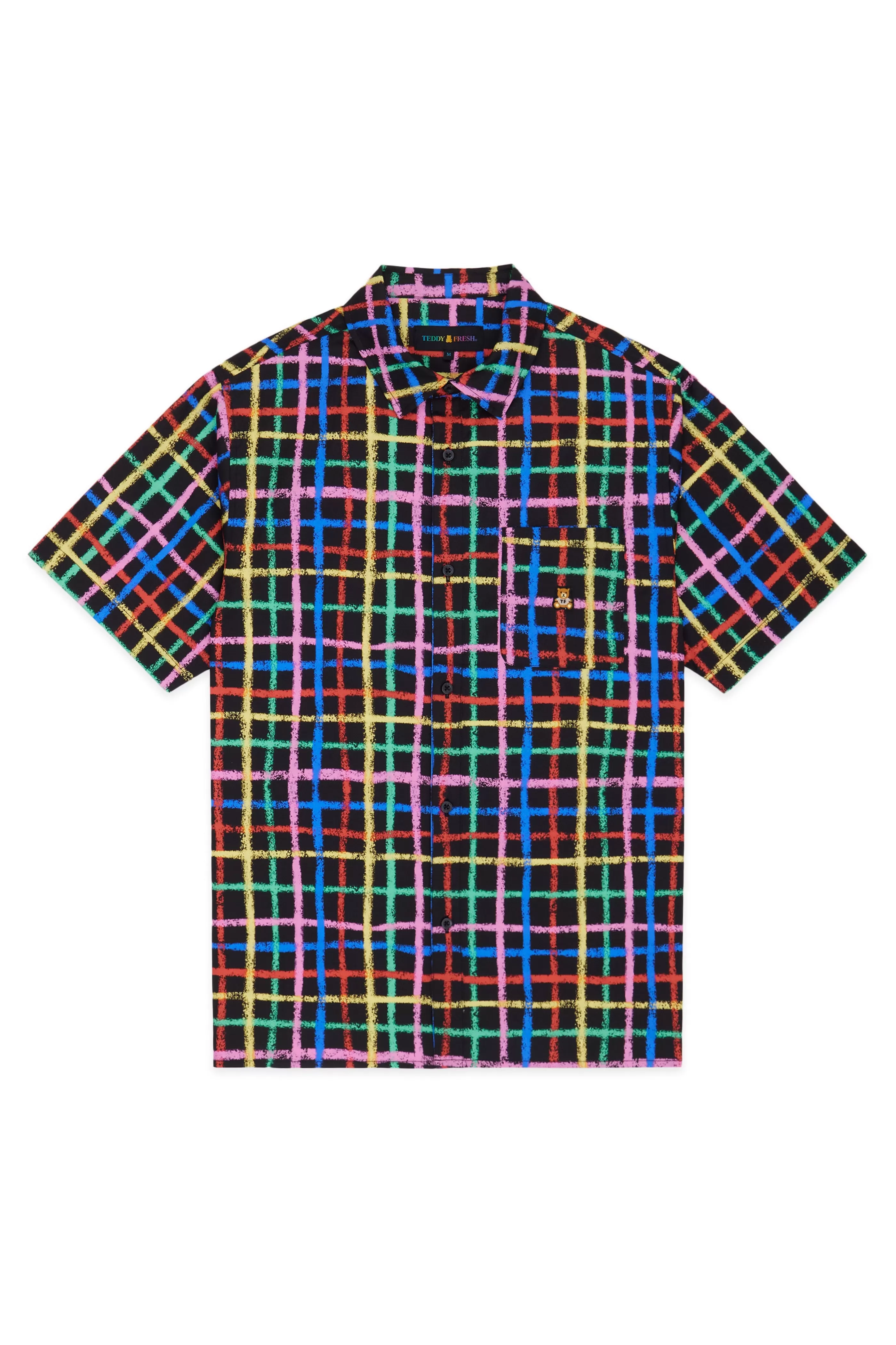 Teddy Fresh Crayon Checkered Camp Shirt Black Outlet