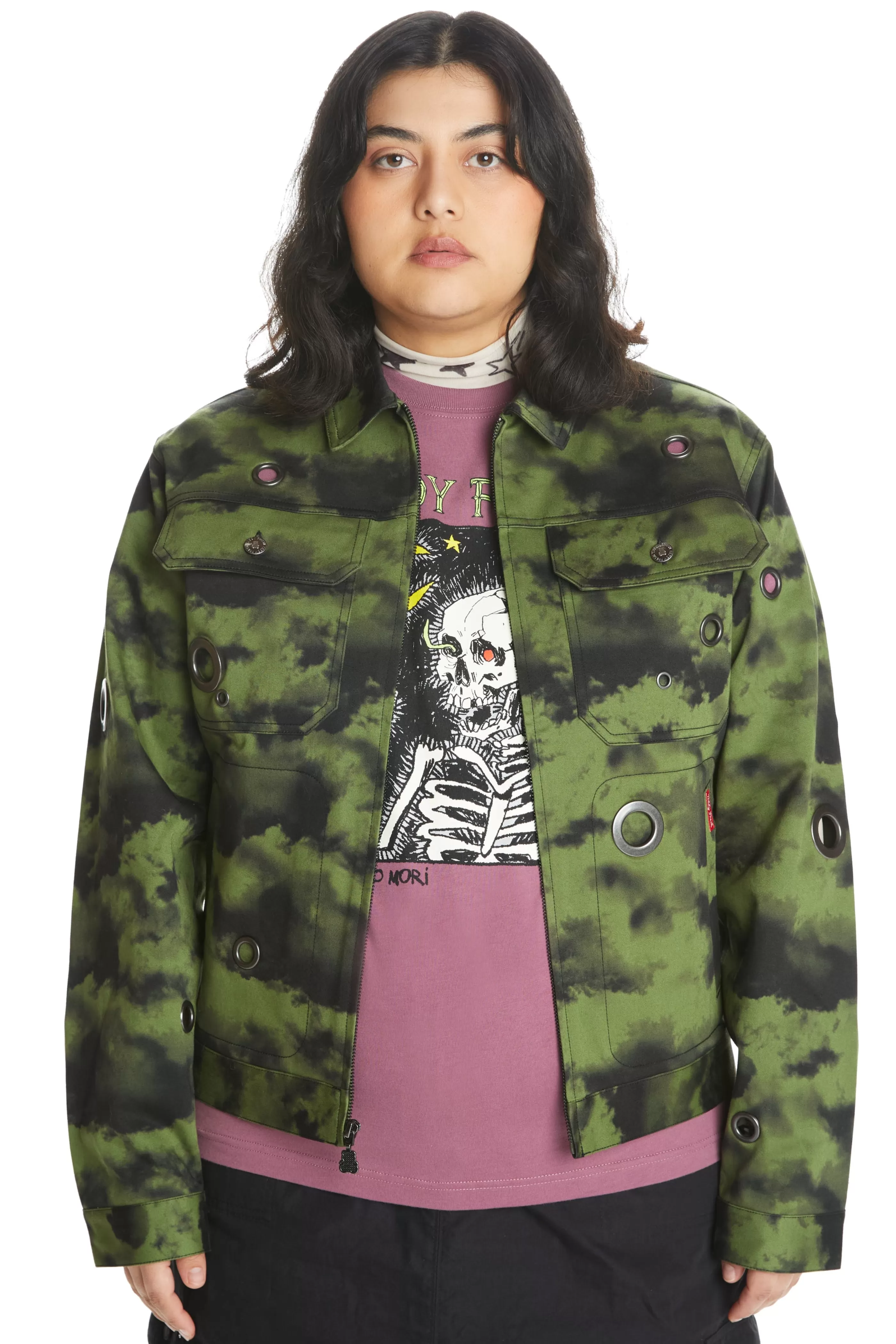 Teddy Fresh Dark Sky Eyelets Jacket Discount