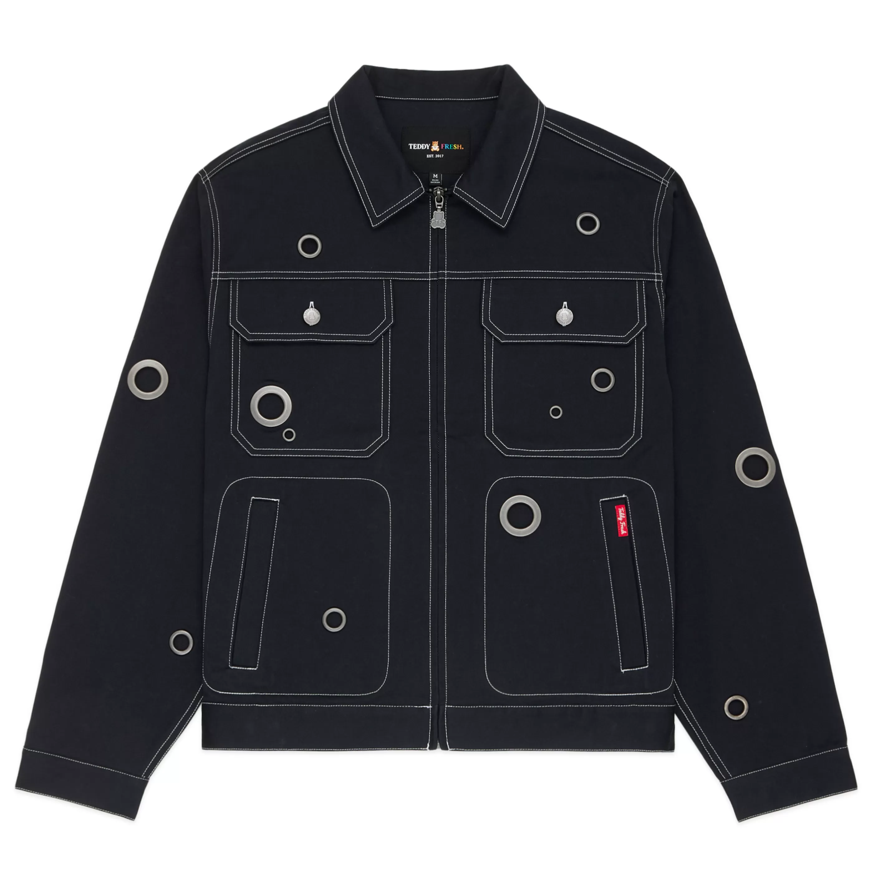 Teddy Fresh Dark Sky Eyelets Jacket Discount