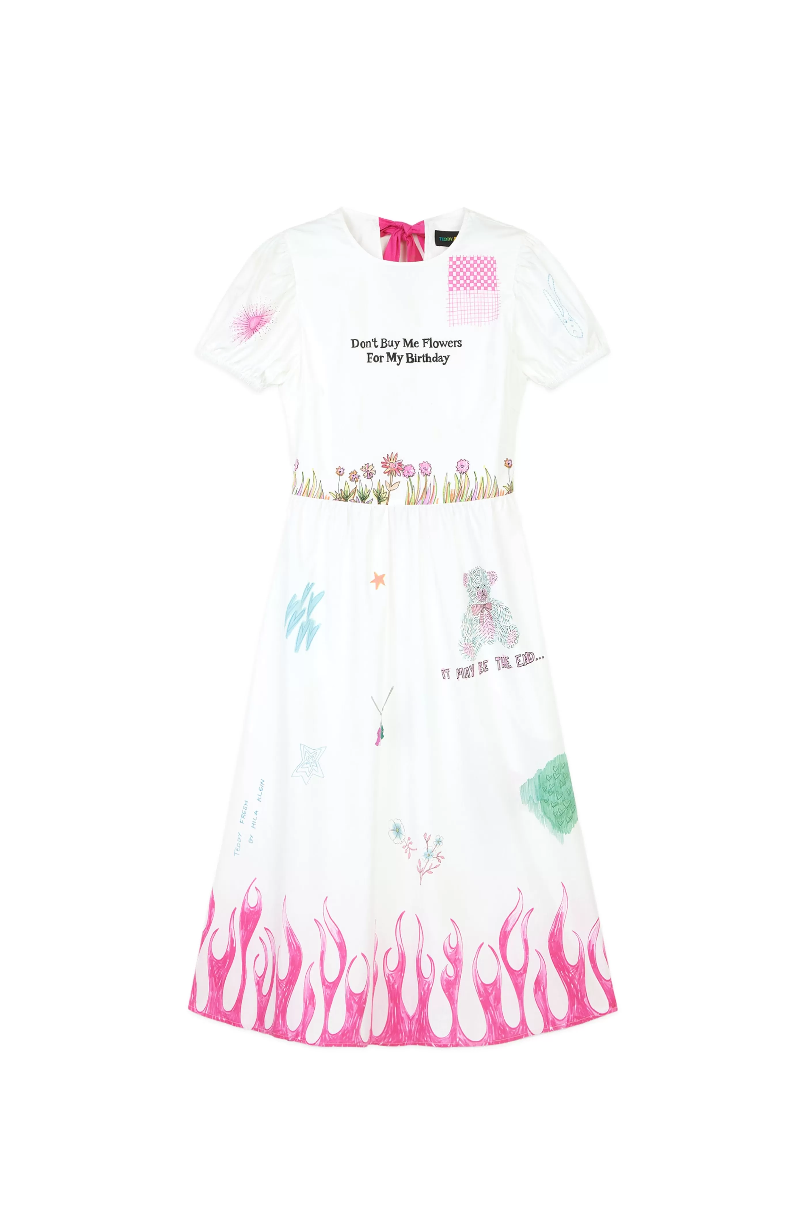 Teddy Fresh Don't Buy Me Flowers Dress White Best Sale