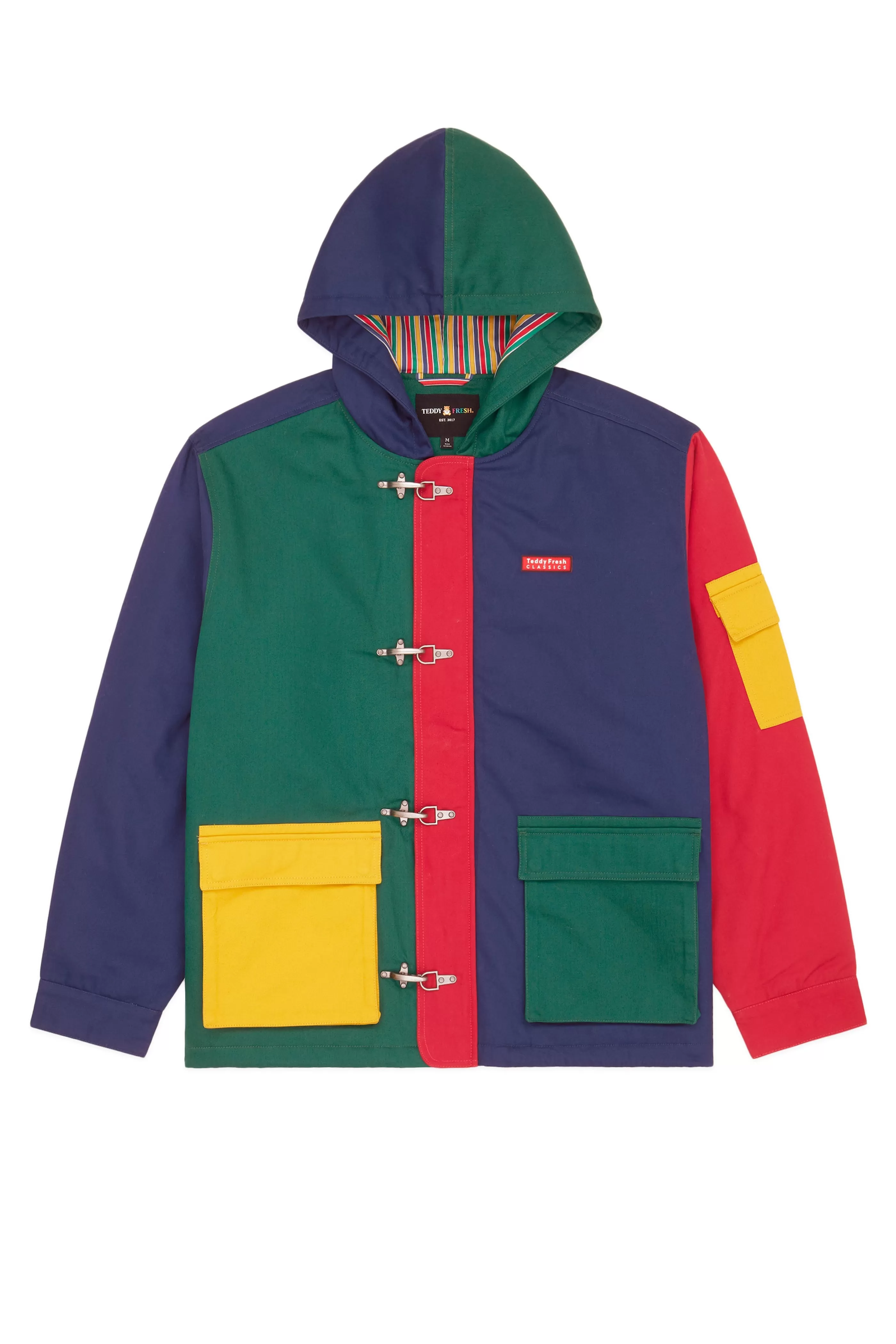 Teddy Fresh Fireman Style Toggle Clasp Chore Jacket Multi Fashion