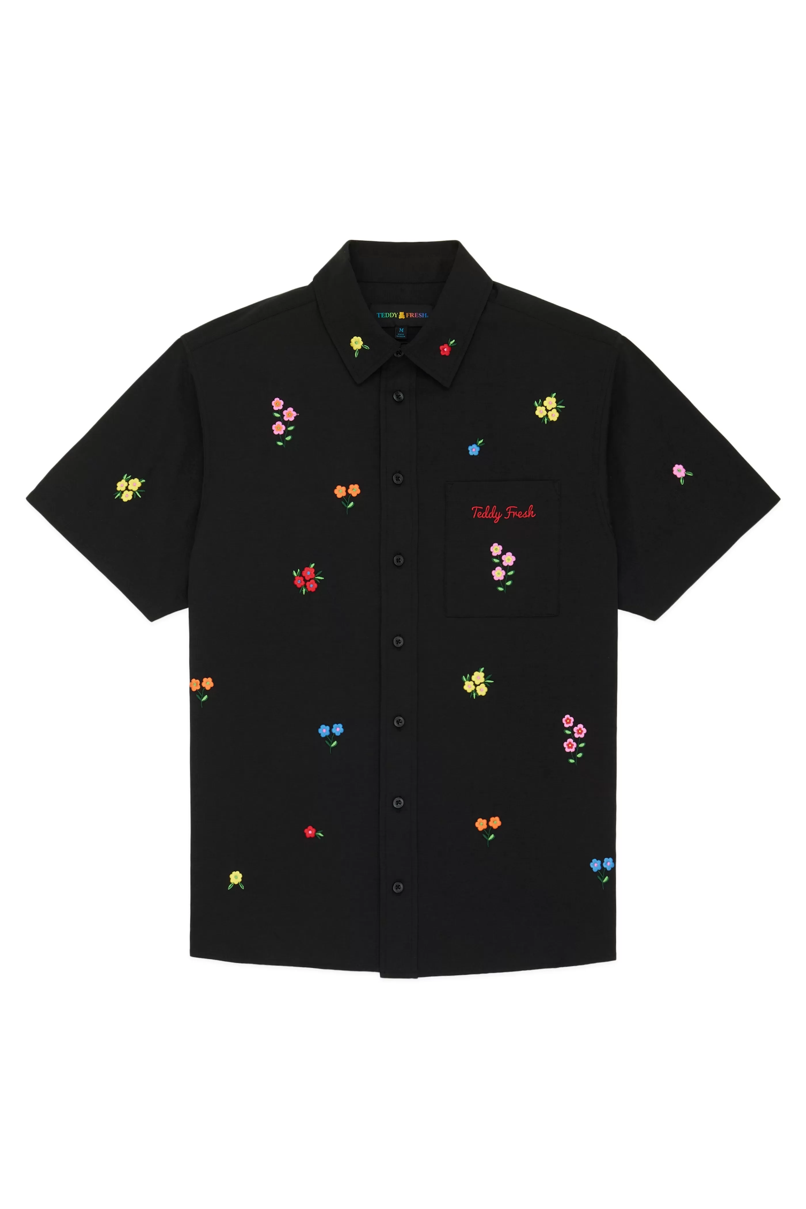 Teddy Fresh Flower Embroidery Shirt Black Sale