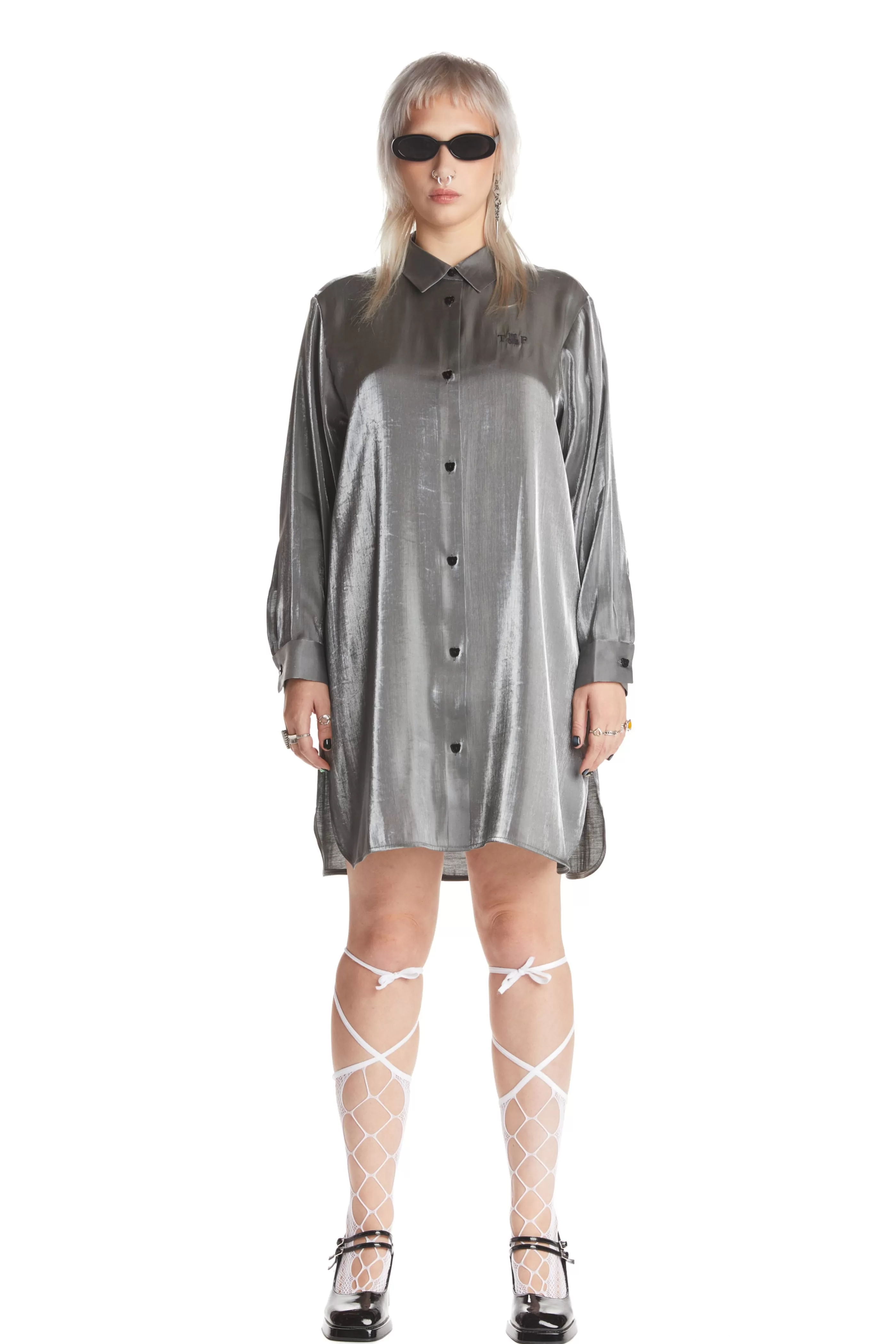 Teddy Fresh Iridescent Shirt Dress Black Best