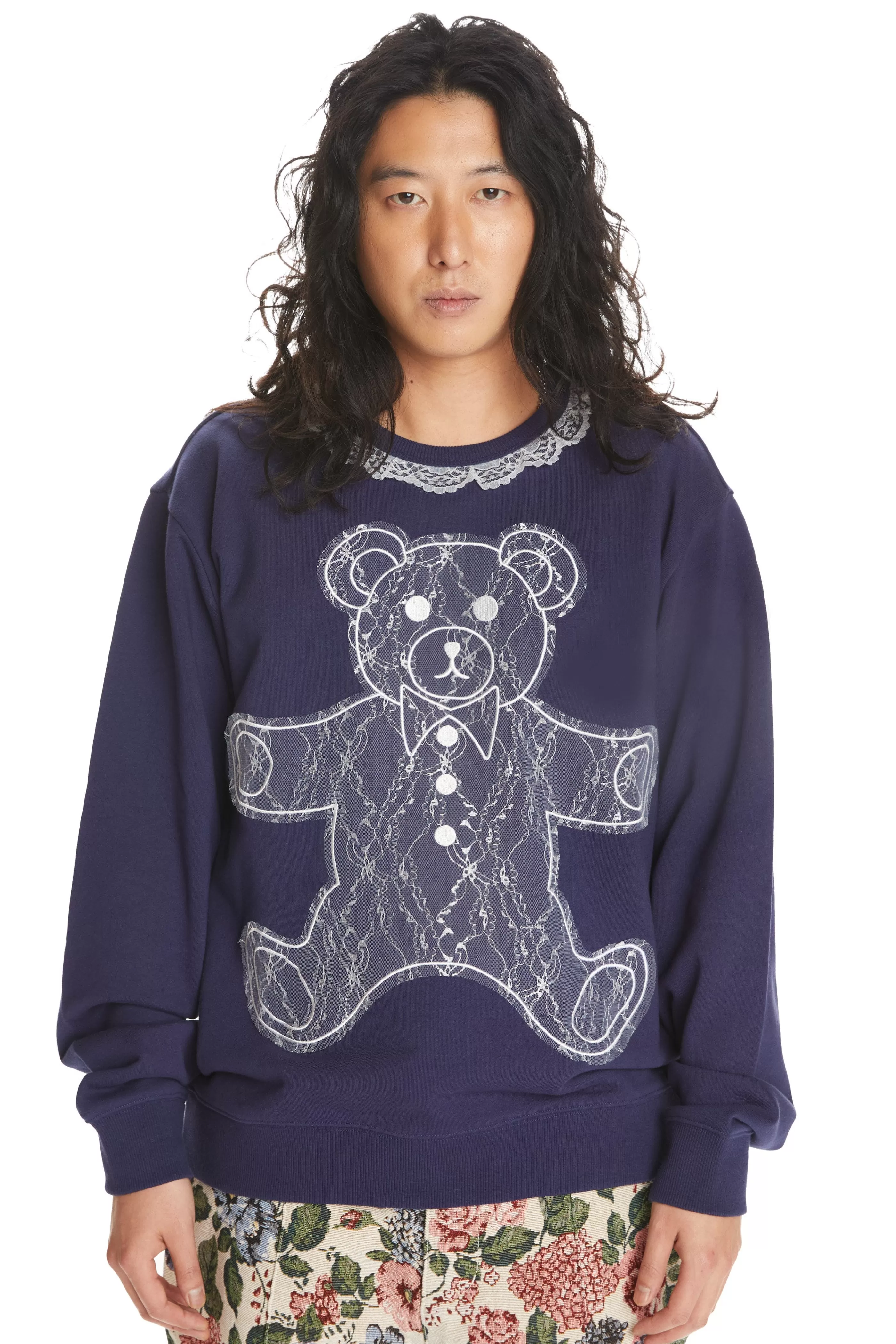 Teddy Fresh Lace Applique Bear Sweatshirt Cheap