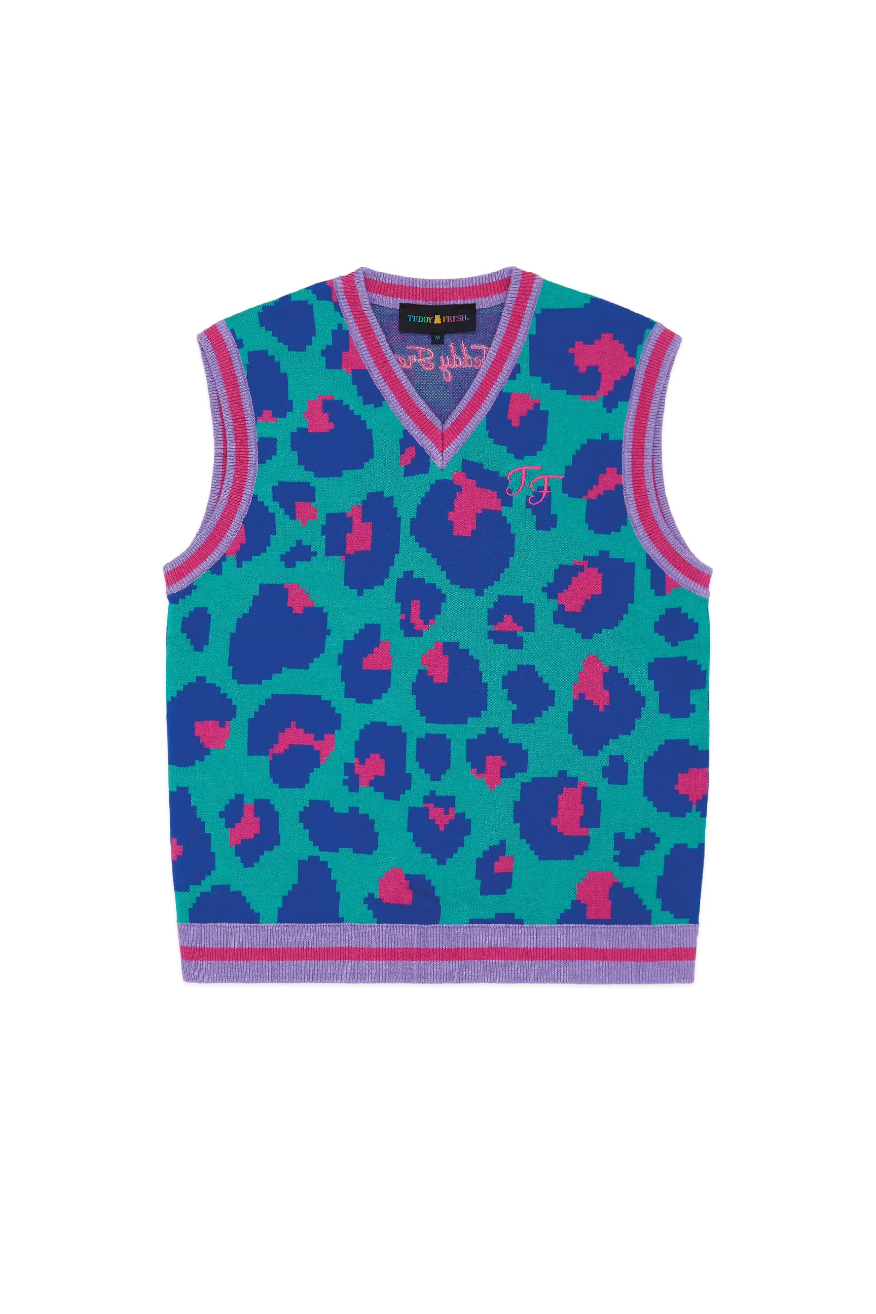 Teddy Fresh Leopard Sweater Vest Pink Online