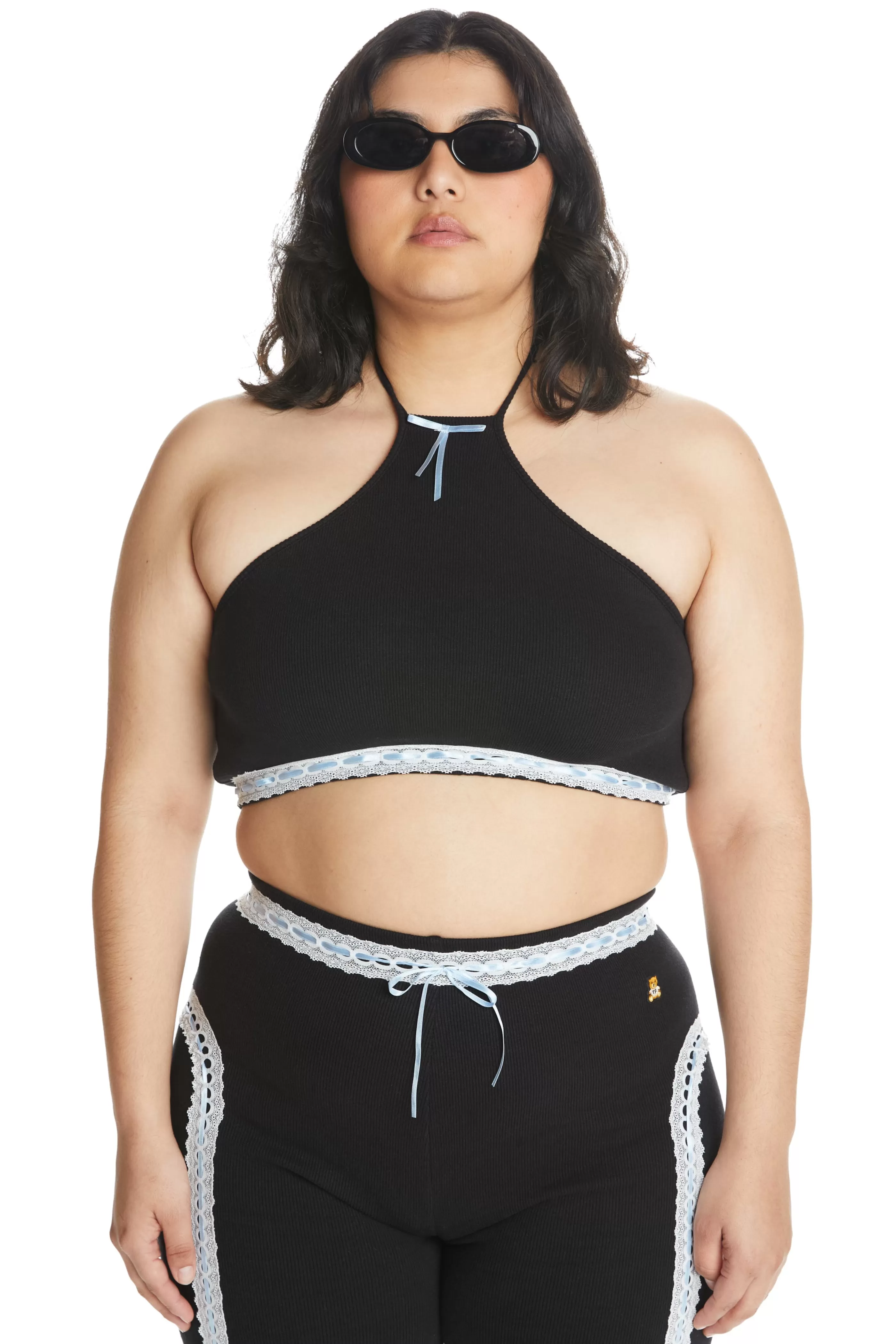 Teddy Fresh Little Bow Crop Top Black Sale