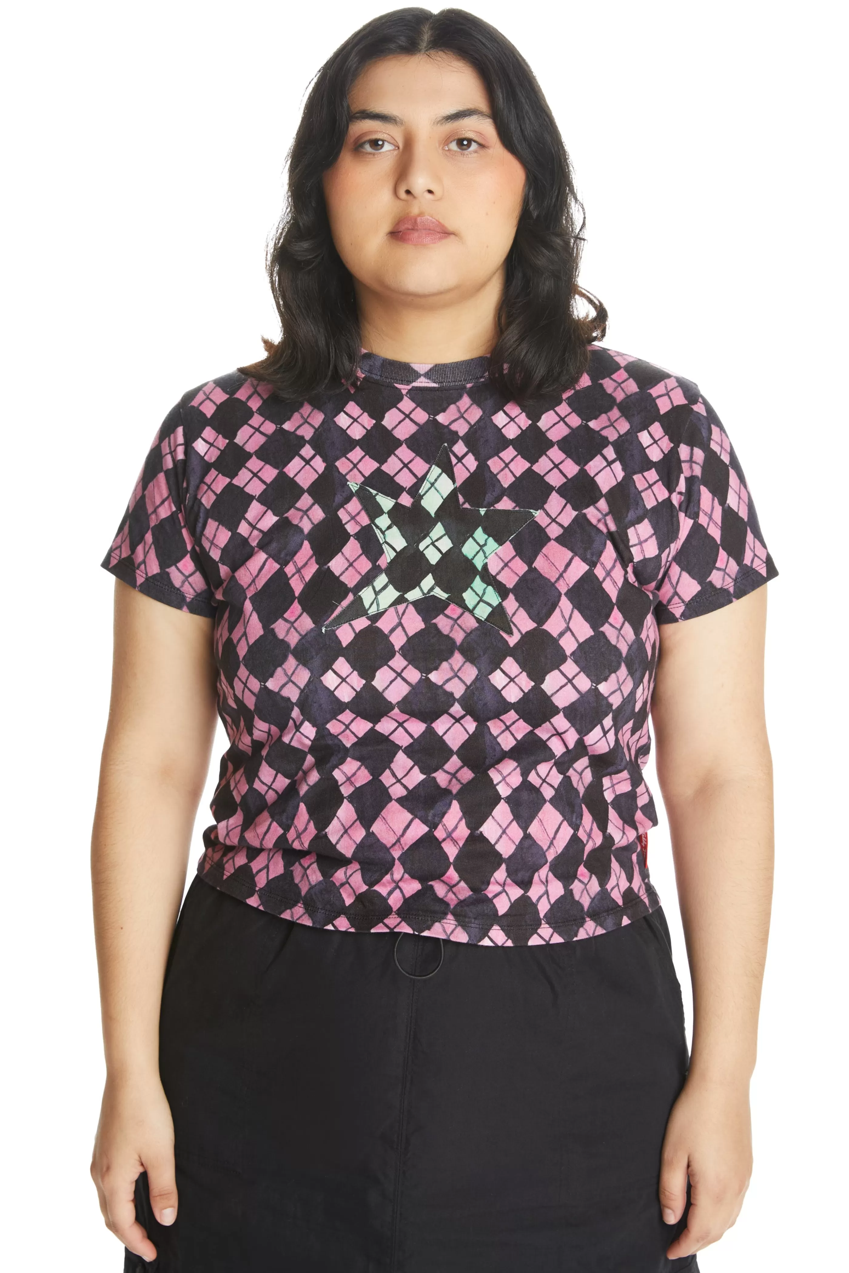 Teddy Fresh Painted Argyle Tee Multi Flash Sale