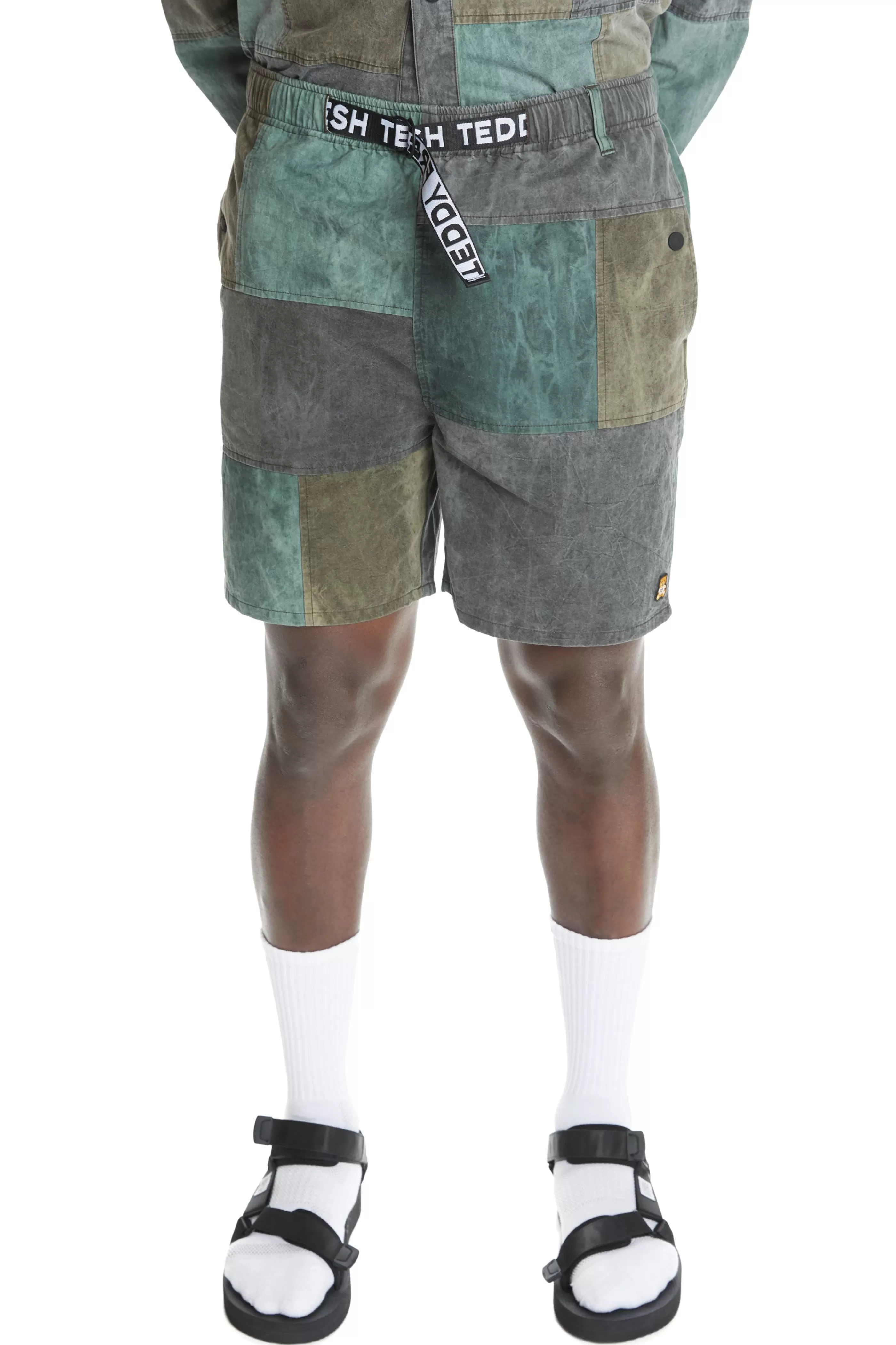 Teddy Fresh Pieced Together Shorts Multi Sale