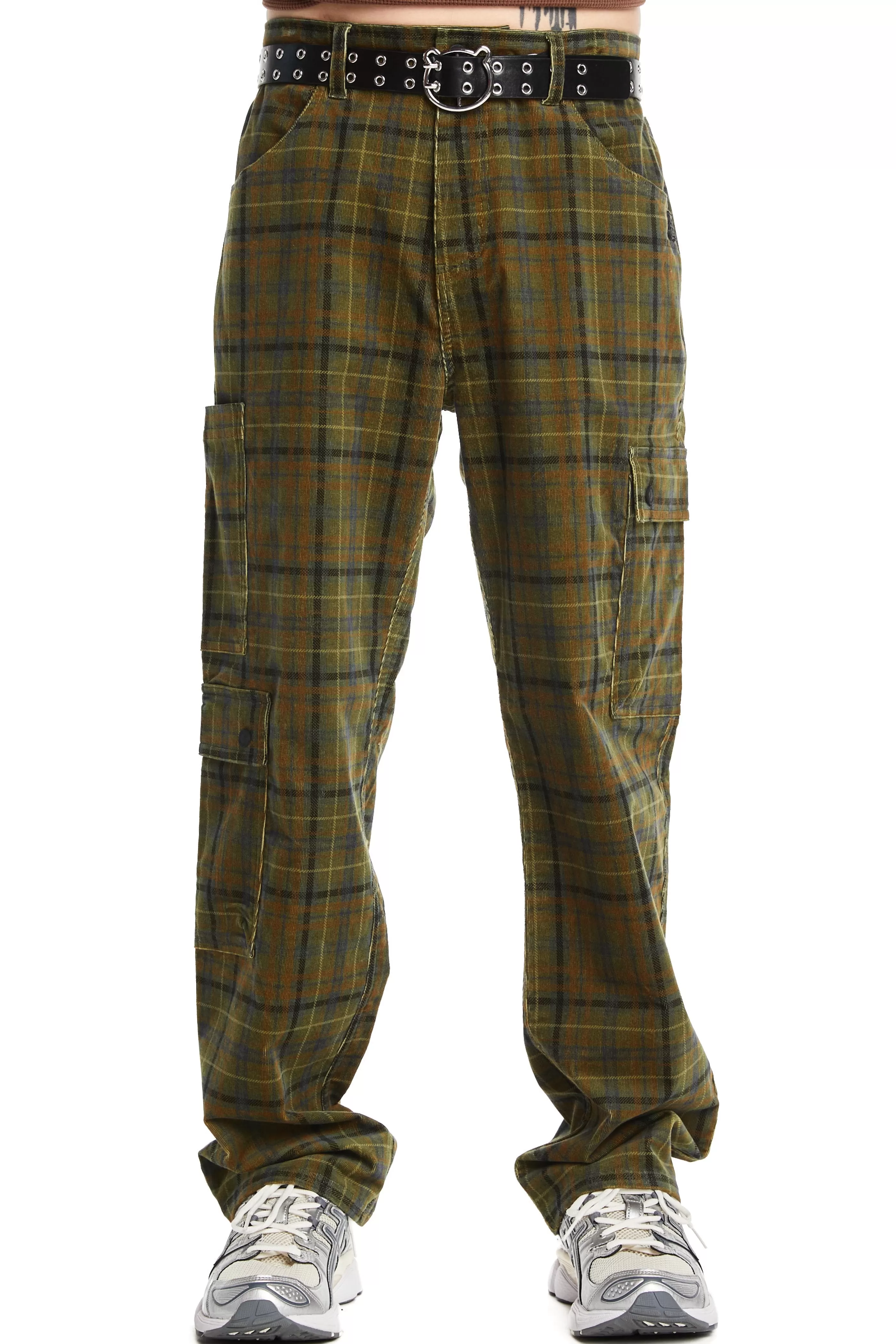 Teddy Fresh Plaid Corduroy Cargo Pants Hot