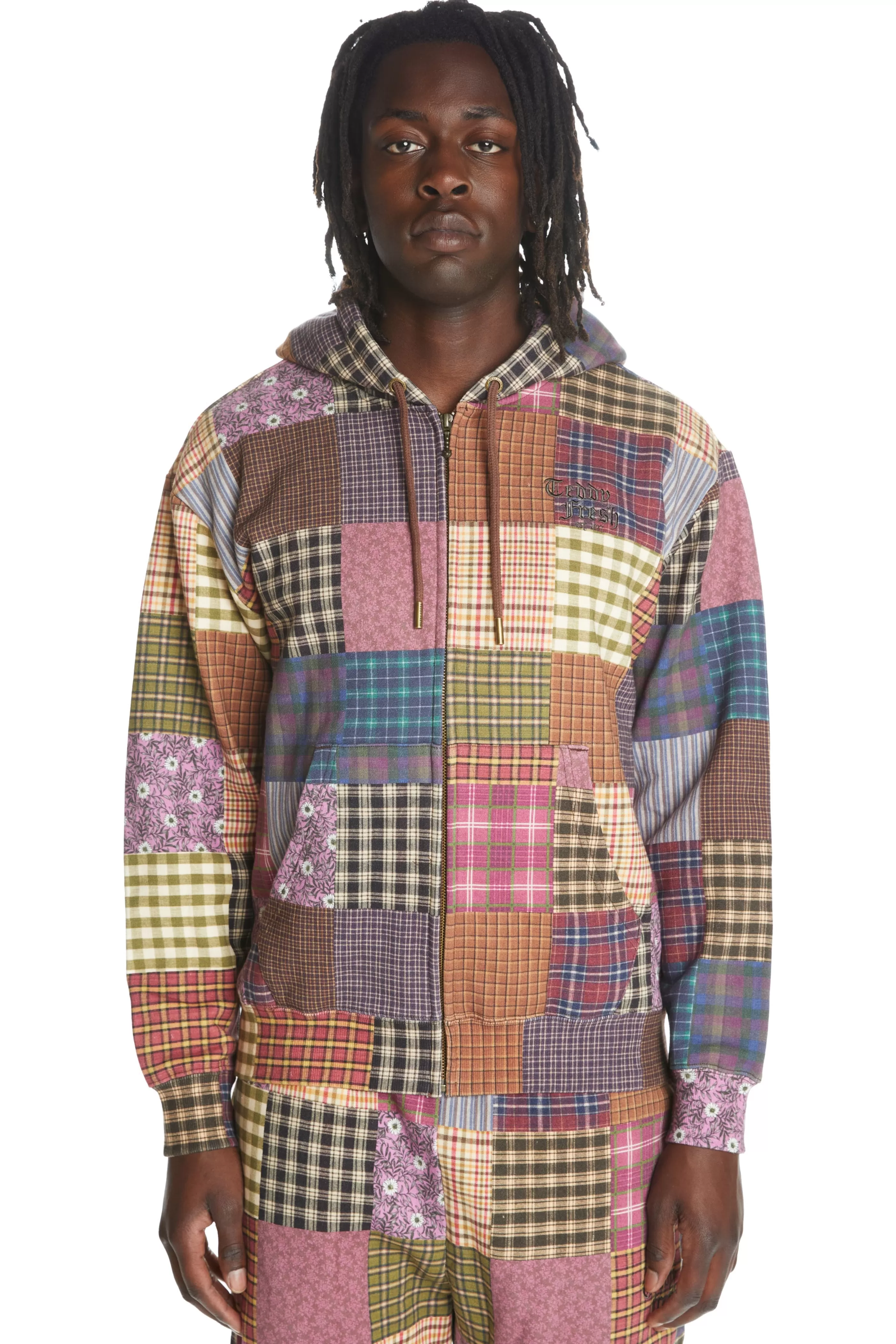 Teddy Fresh Quilt Print Zip Hoodie Outlet