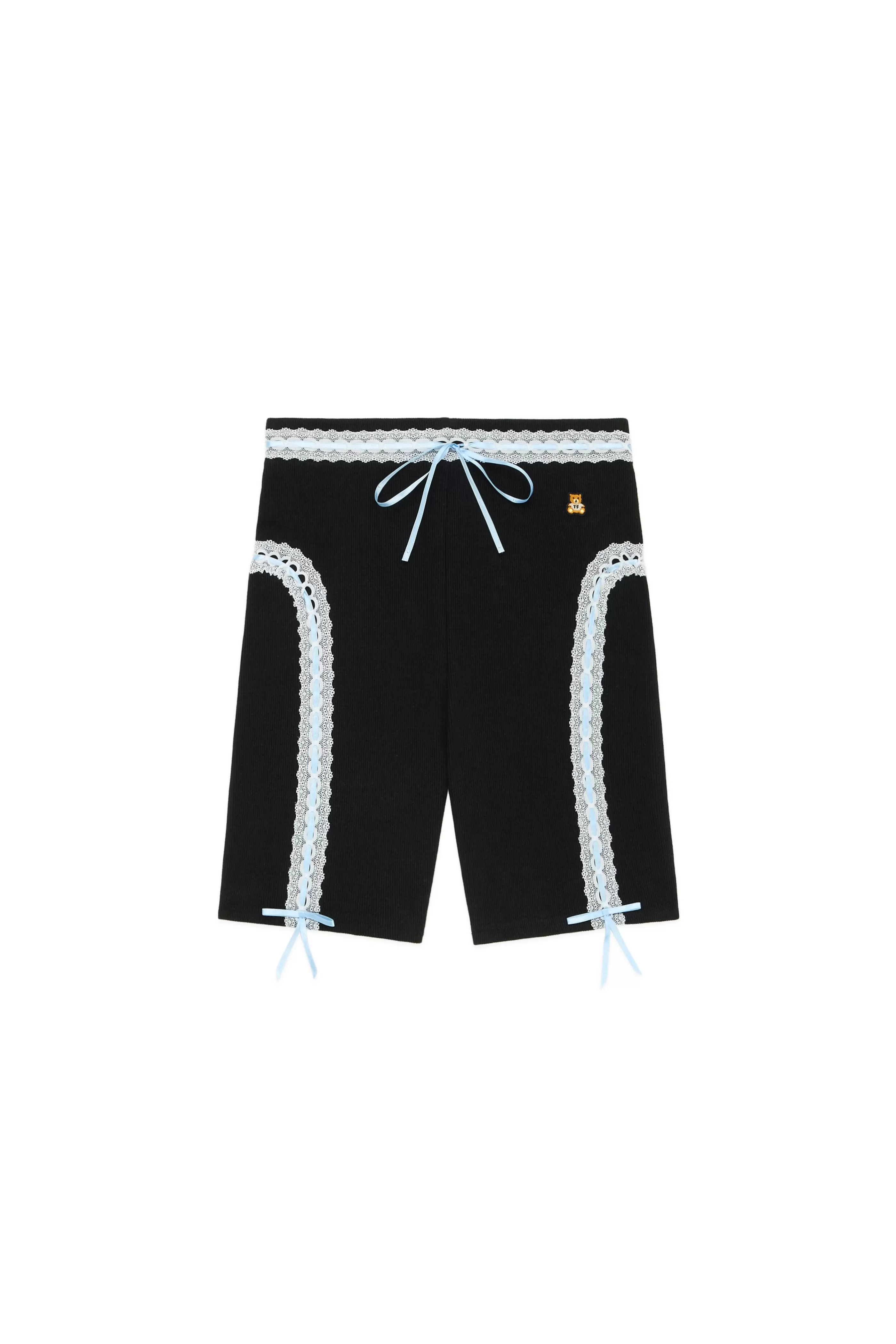 Teddy Fresh Ribbon Ribbed Bike Shorts Black Best Sale