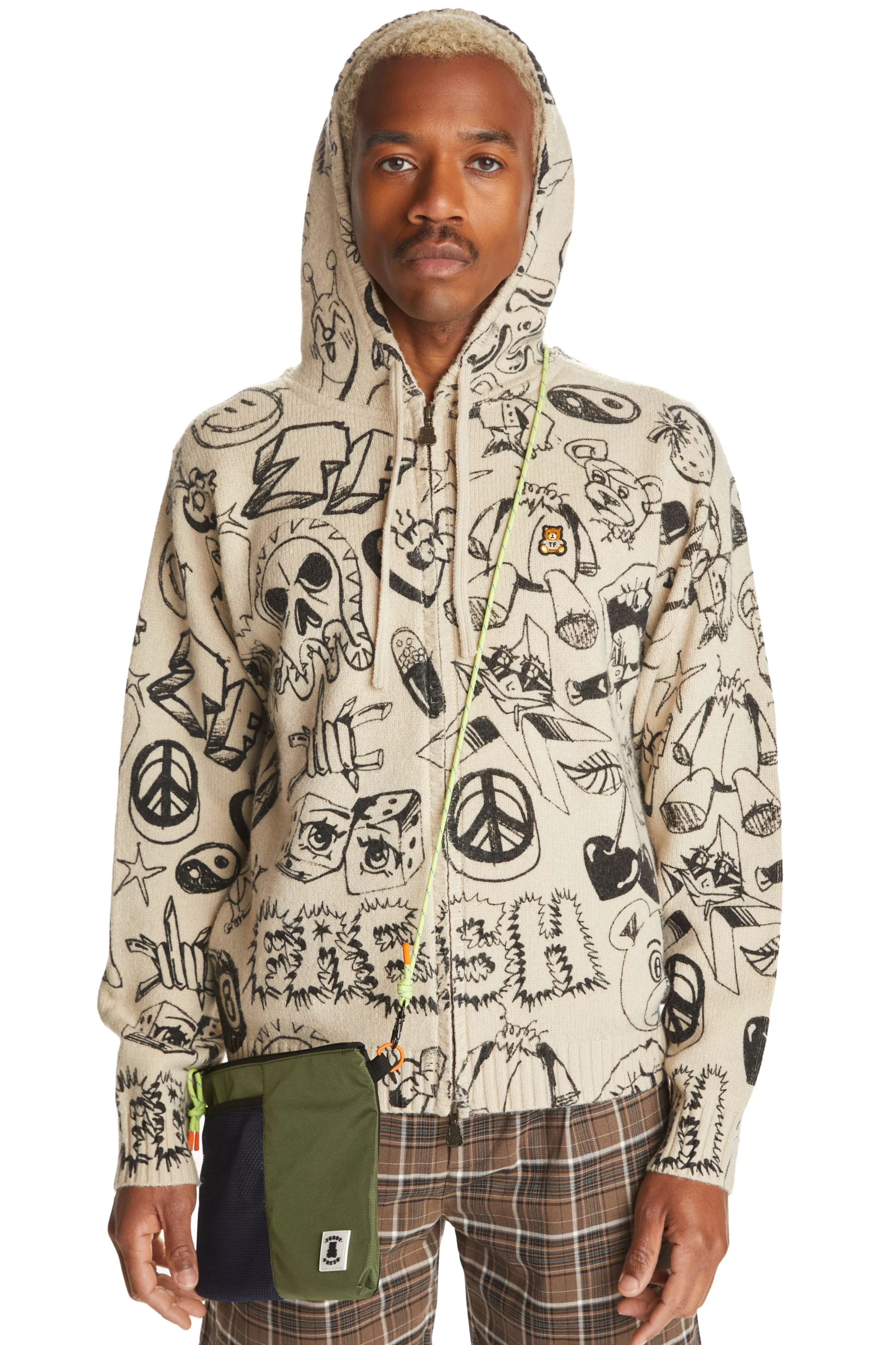 Teddy Fresh Sketches Knit Hoodie Natural Online