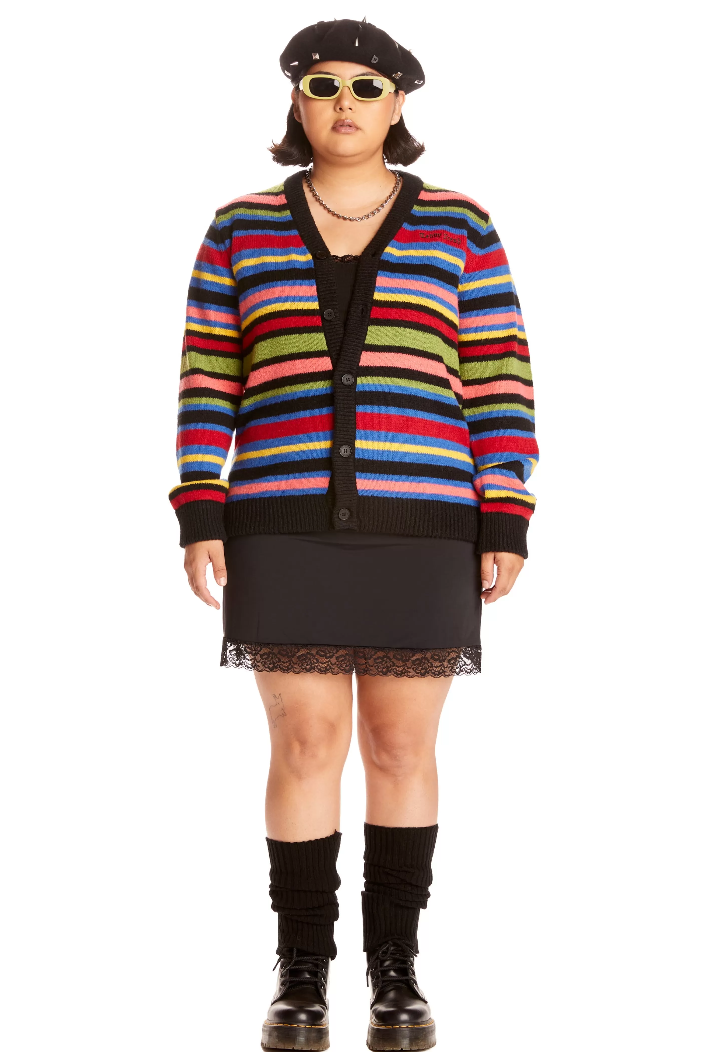 Teddy Fresh Stripe Cardigan Discount