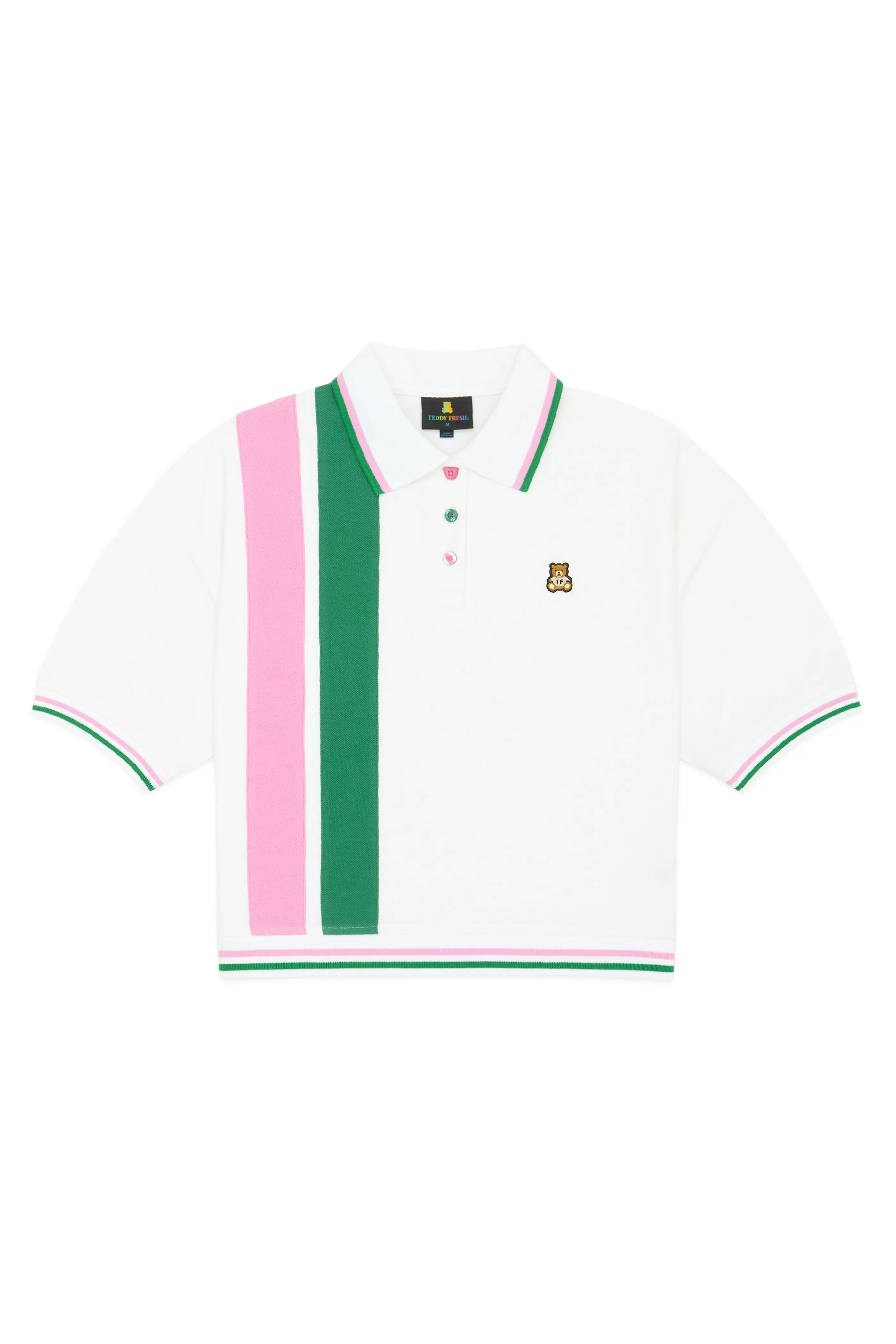 Teddy Fresh Striped Button Pique Shirt White Multi Fashion