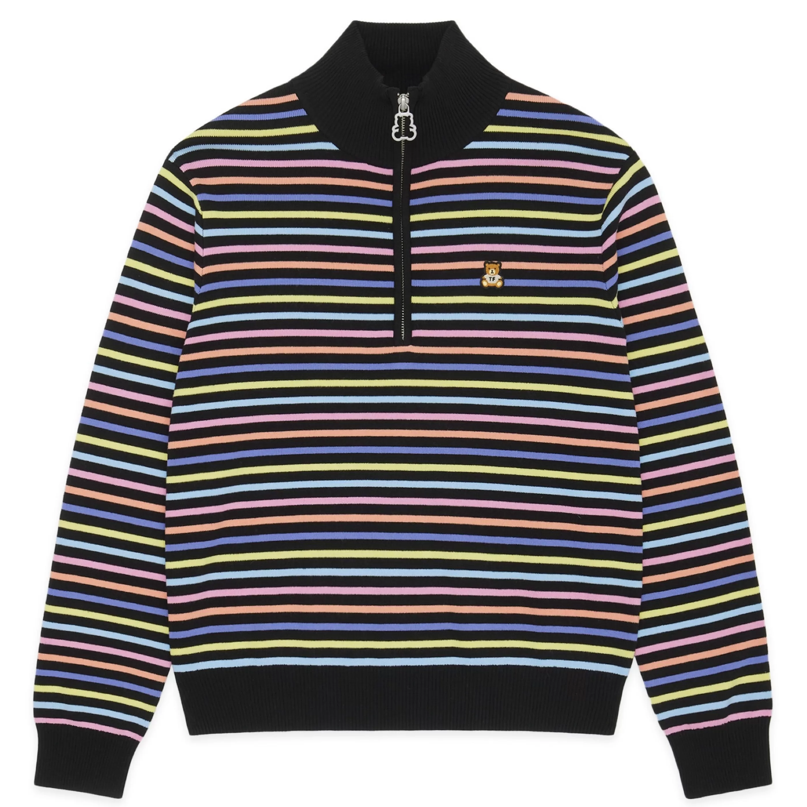 Teddy Fresh Striped Knit Half Zip Top Online