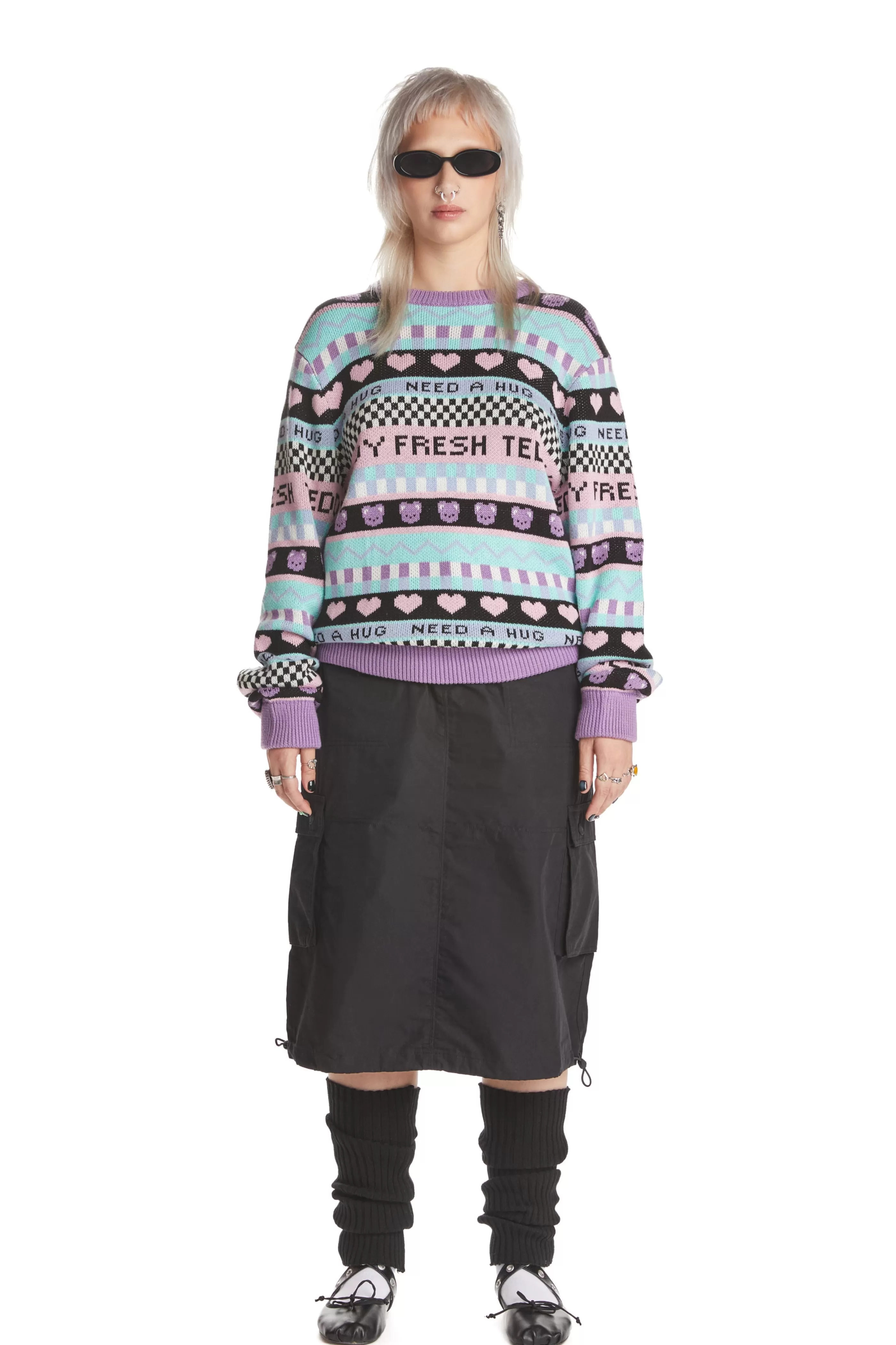 Teddy Fresh TF Pattern Stripe Sweater Fashion