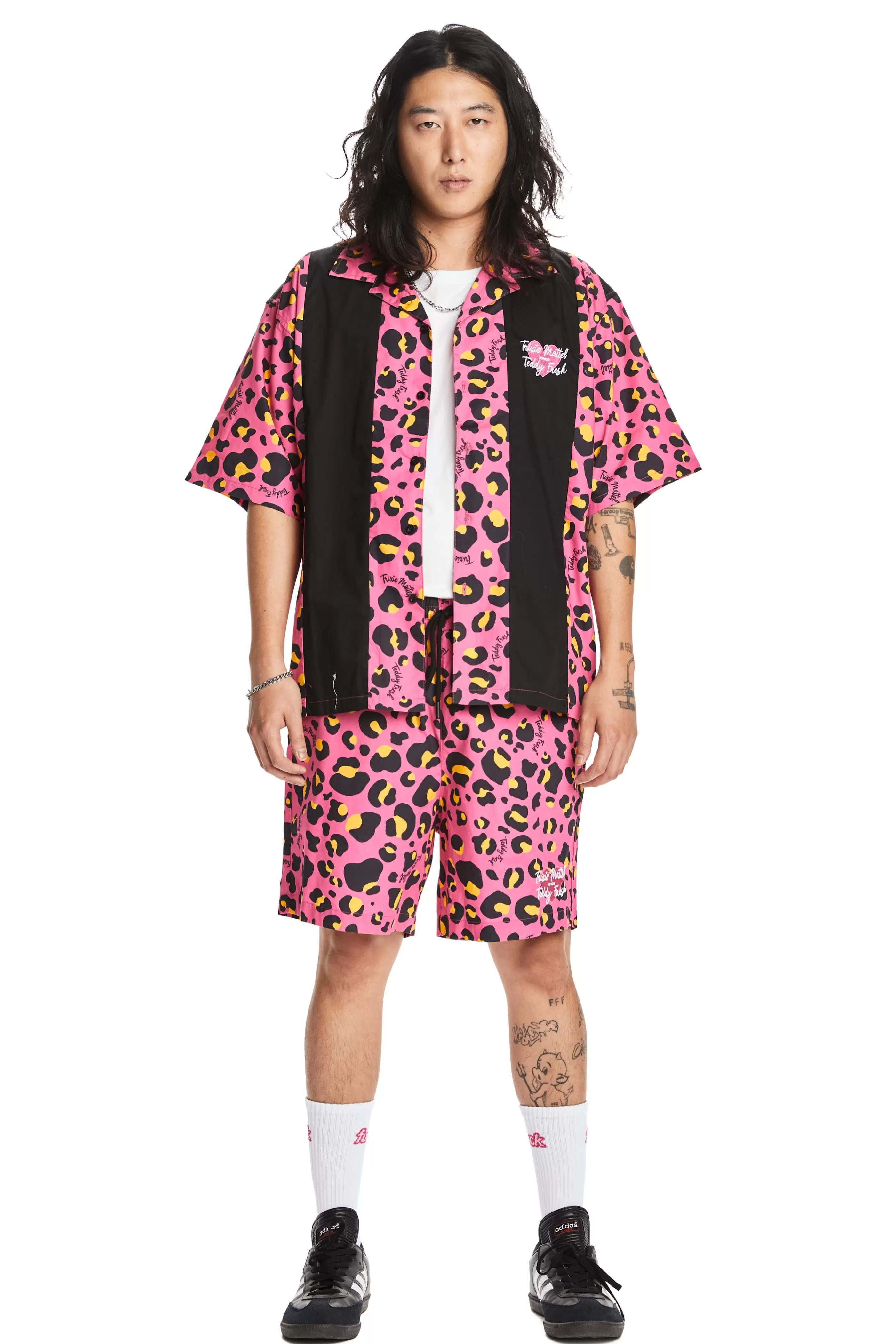 Teddy Fresh TF X Trixie Leopard Bowling Shirt Black New