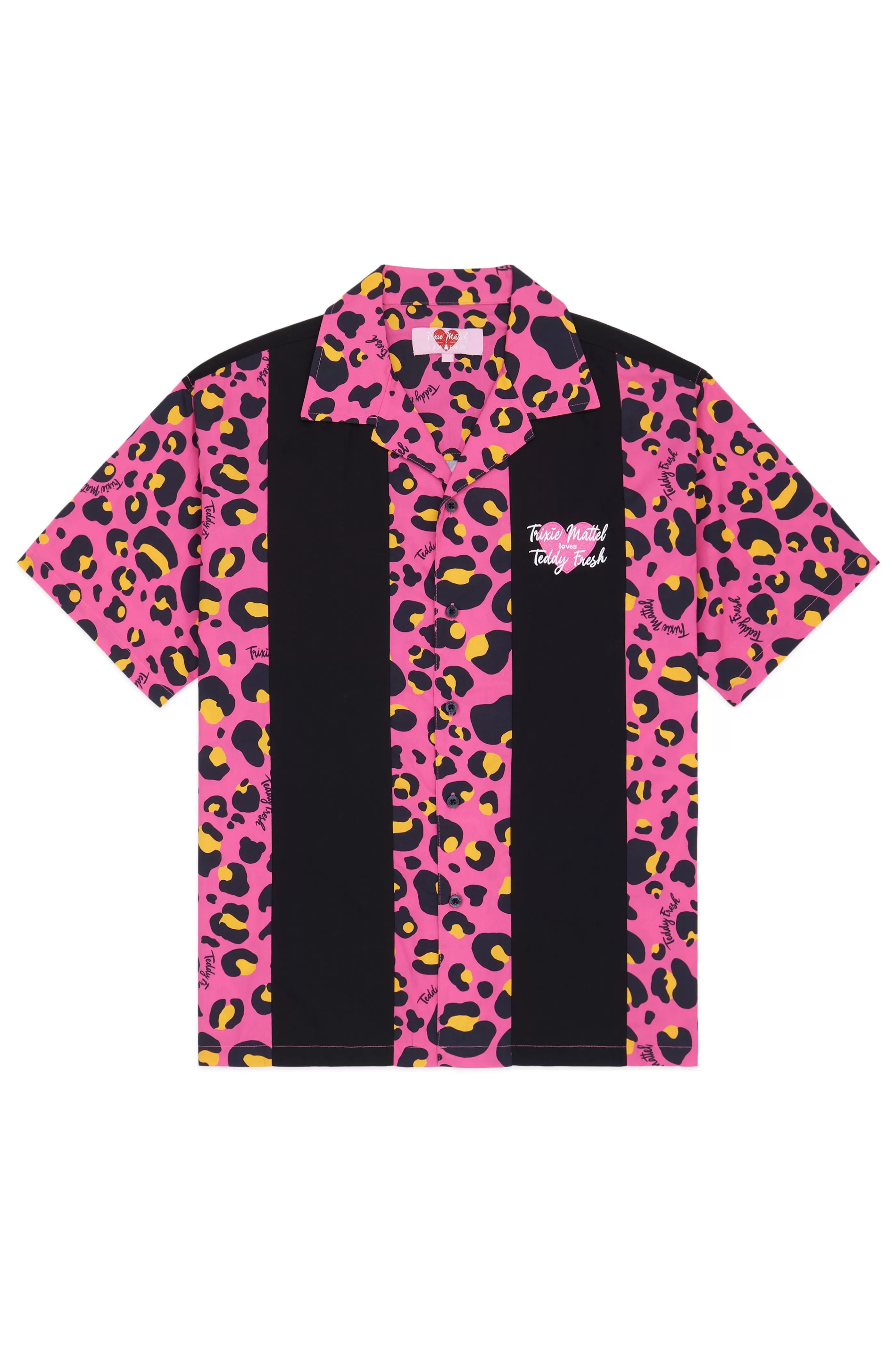 Teddy Fresh TF X Trixie Leopard Bowling Shirt Black New