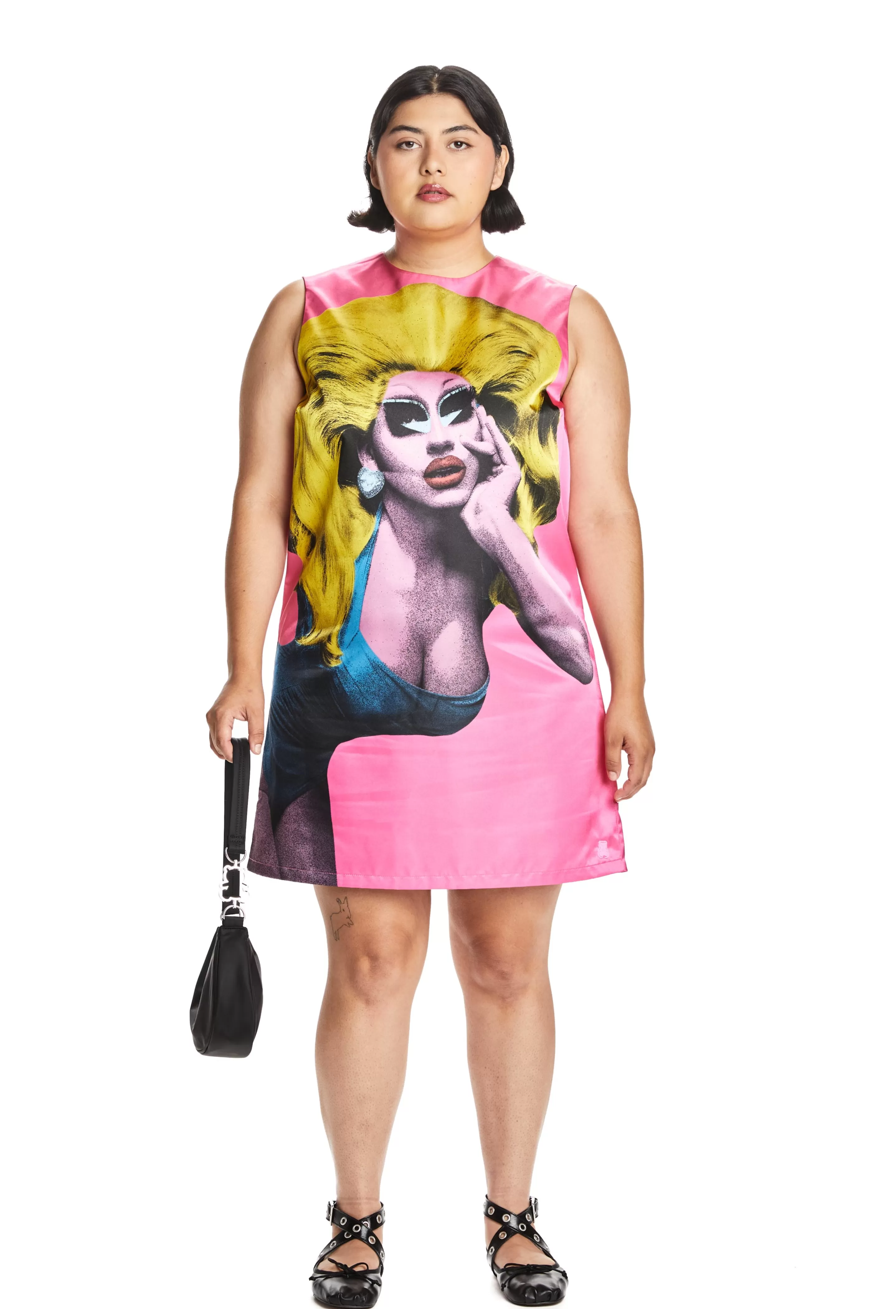 Teddy Fresh TF X Trixie Portrait Satin A-Line Dress Pink Cheap