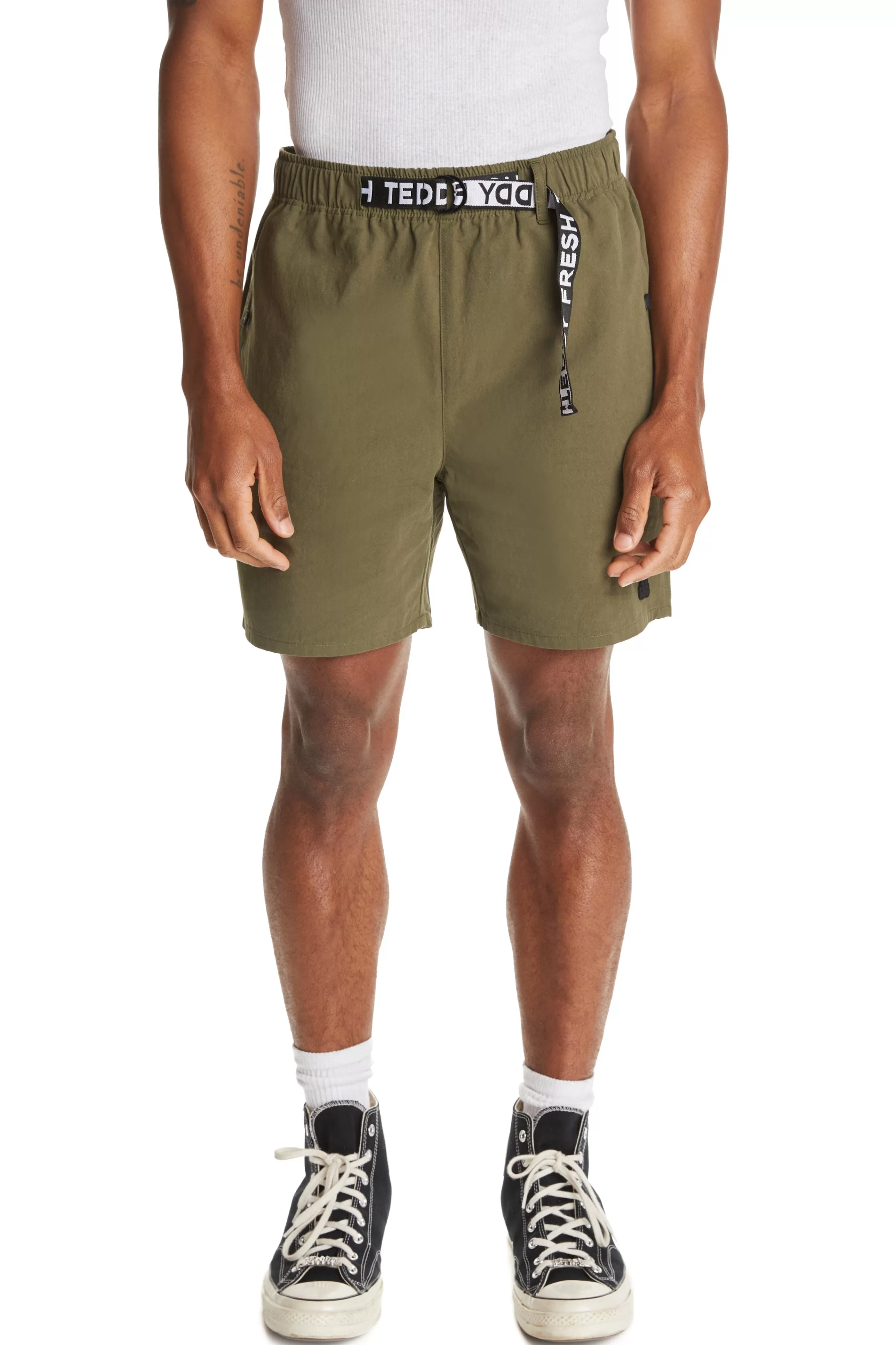 Teddy Fresh Webbing Belt Cotton Shorts Clearance