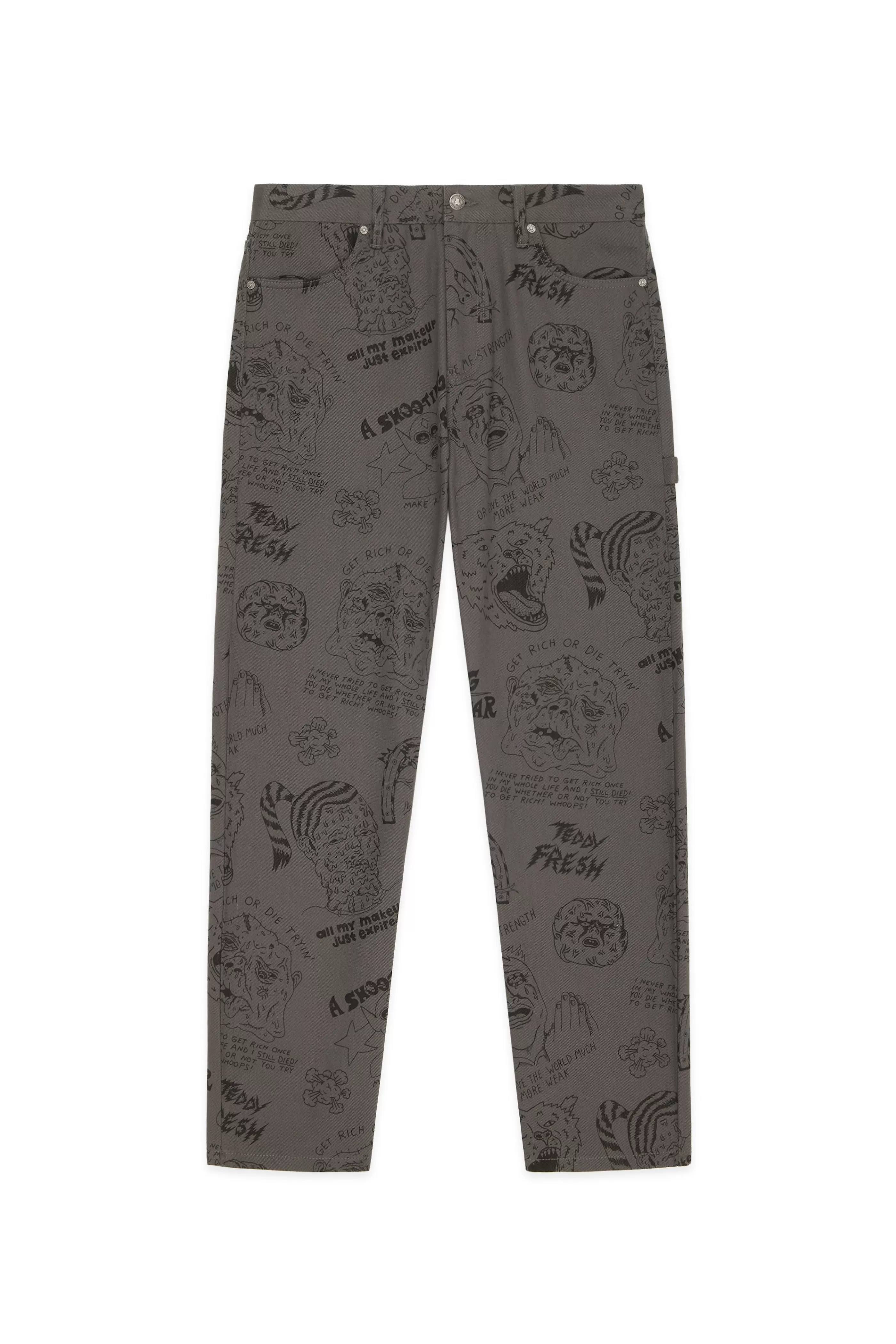 Teddy Fresh Will Laren Sketches Carpenter Pants Grey Cheap